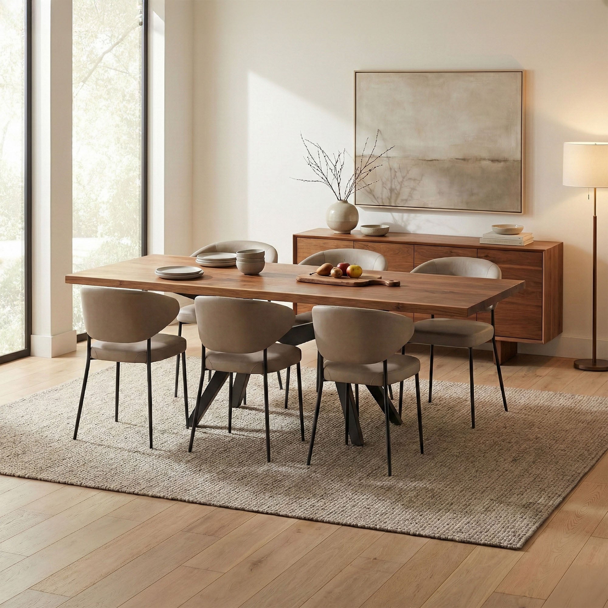 American Black Walnut Dining Table Set for 6