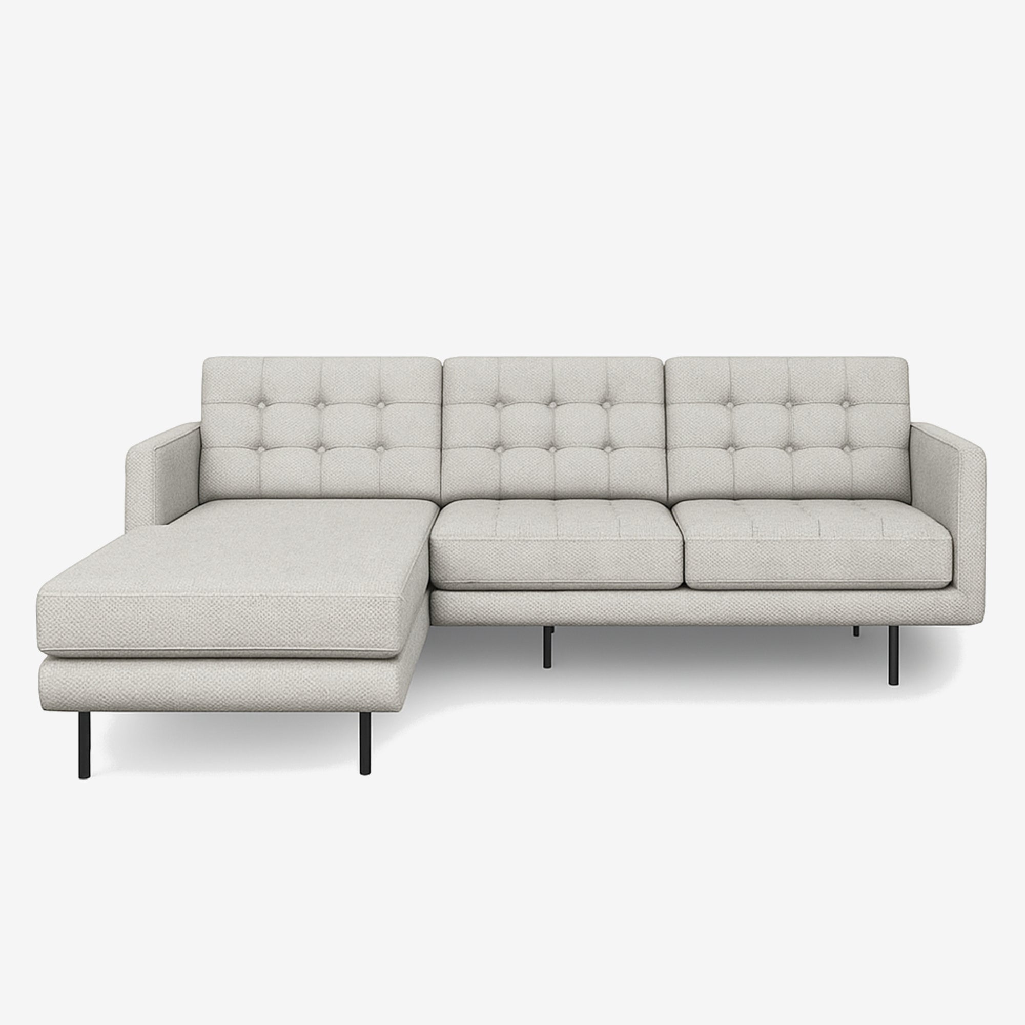 Arya Reversible L-Shaped Fabric Sofa Grey Left