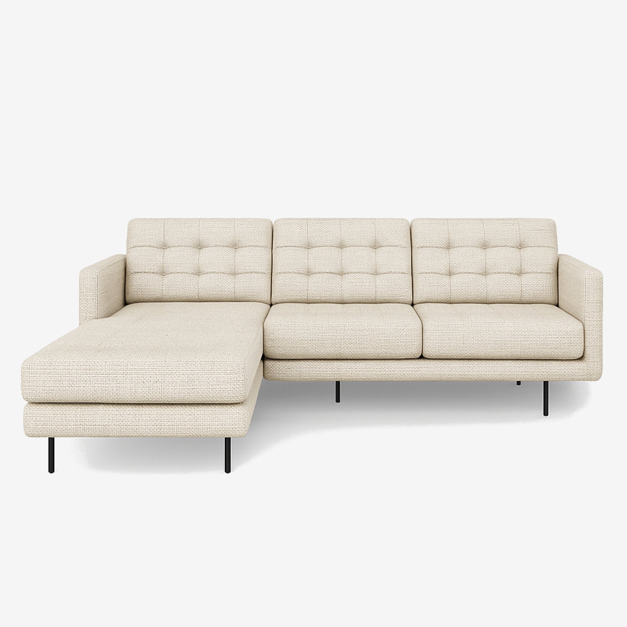 Arya Reversible L-Shaped Fabric Sofa Oat Left
