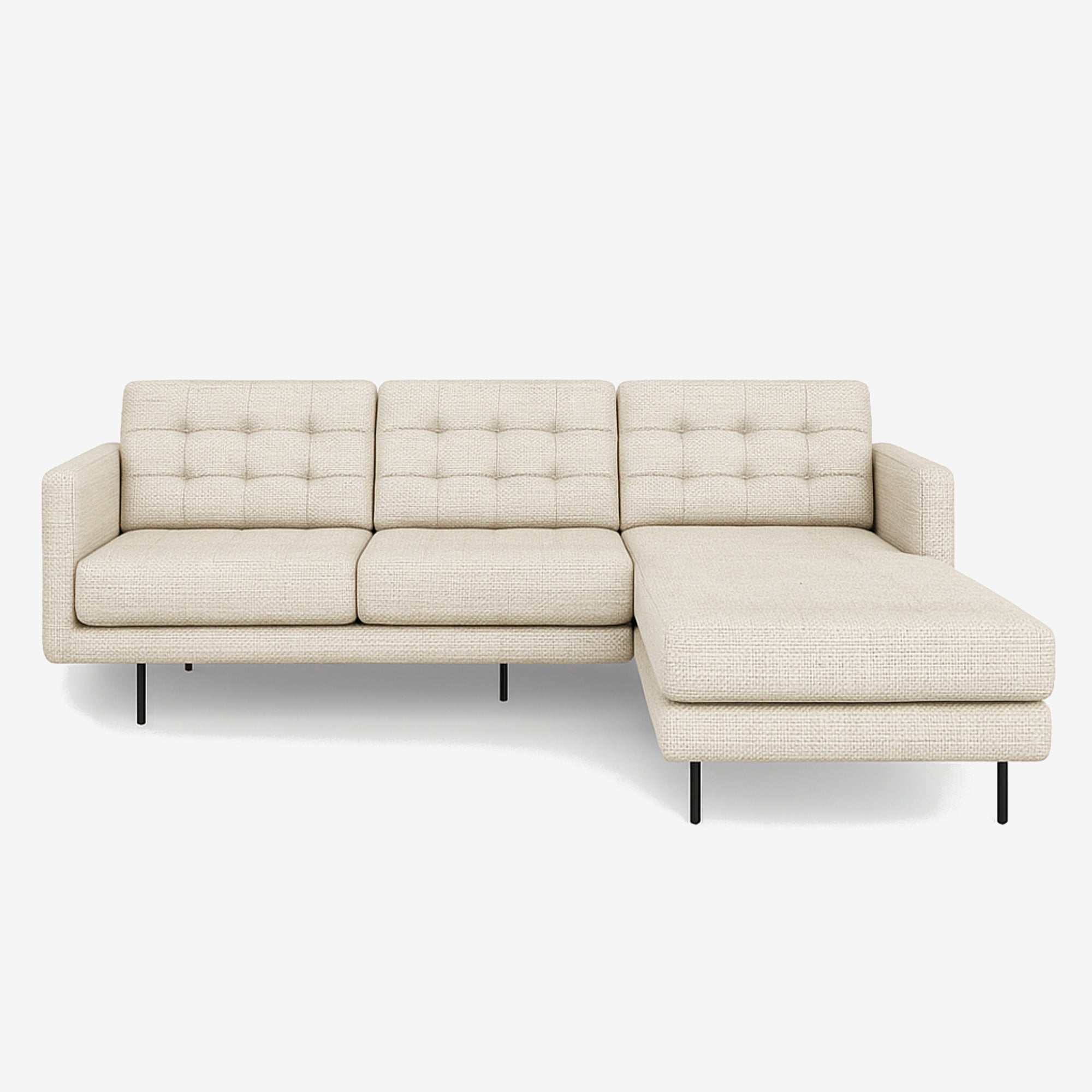 Arya Reversible L-Shaped Fabric Sofa Oat Right
