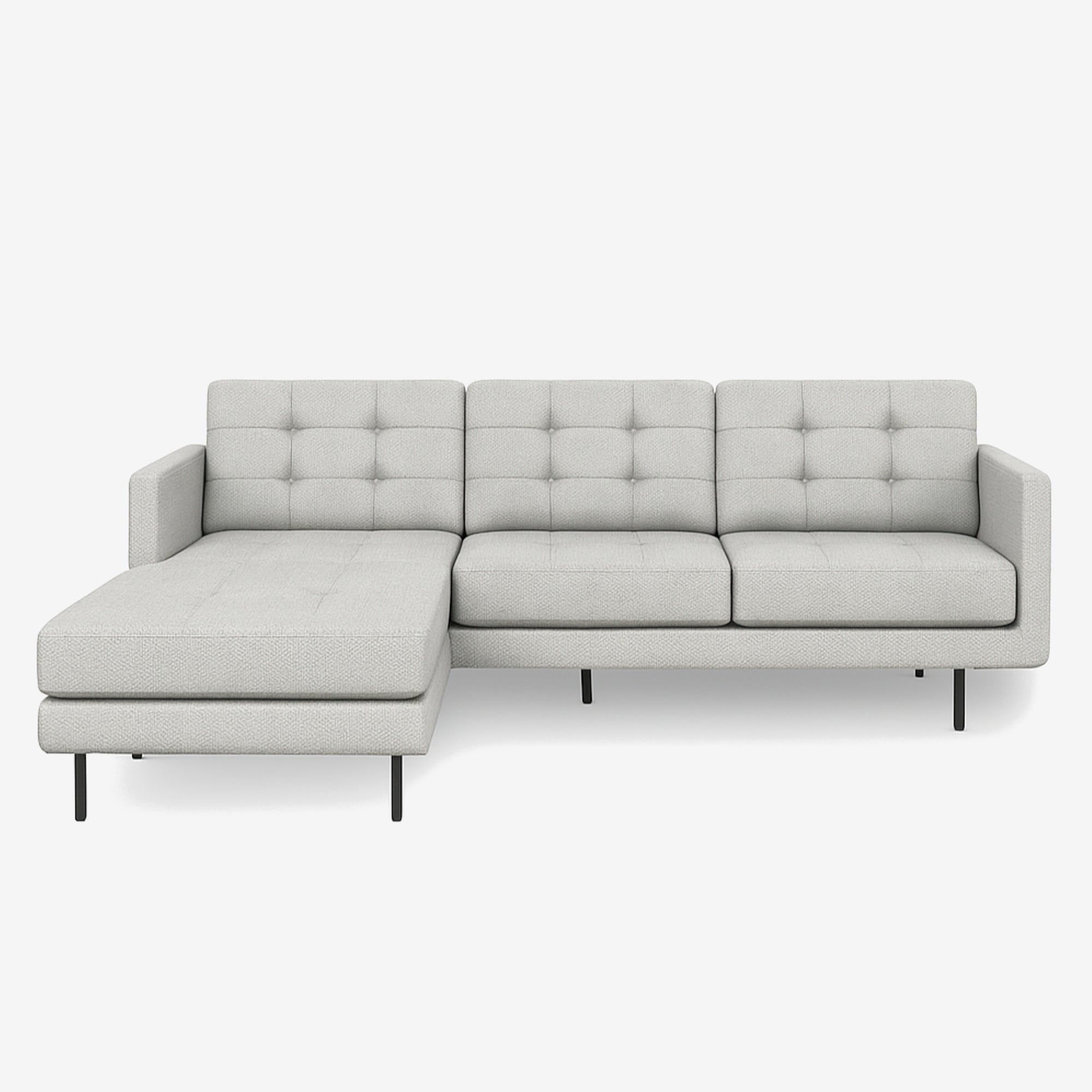 Arya Reversible L-Shaped Fabric Sofa Stone Left