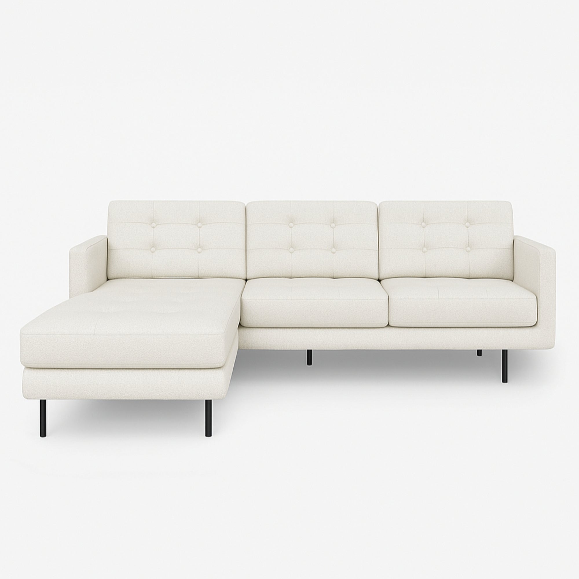 Arya Reversible L-Shaped Fabric Sofa White Left