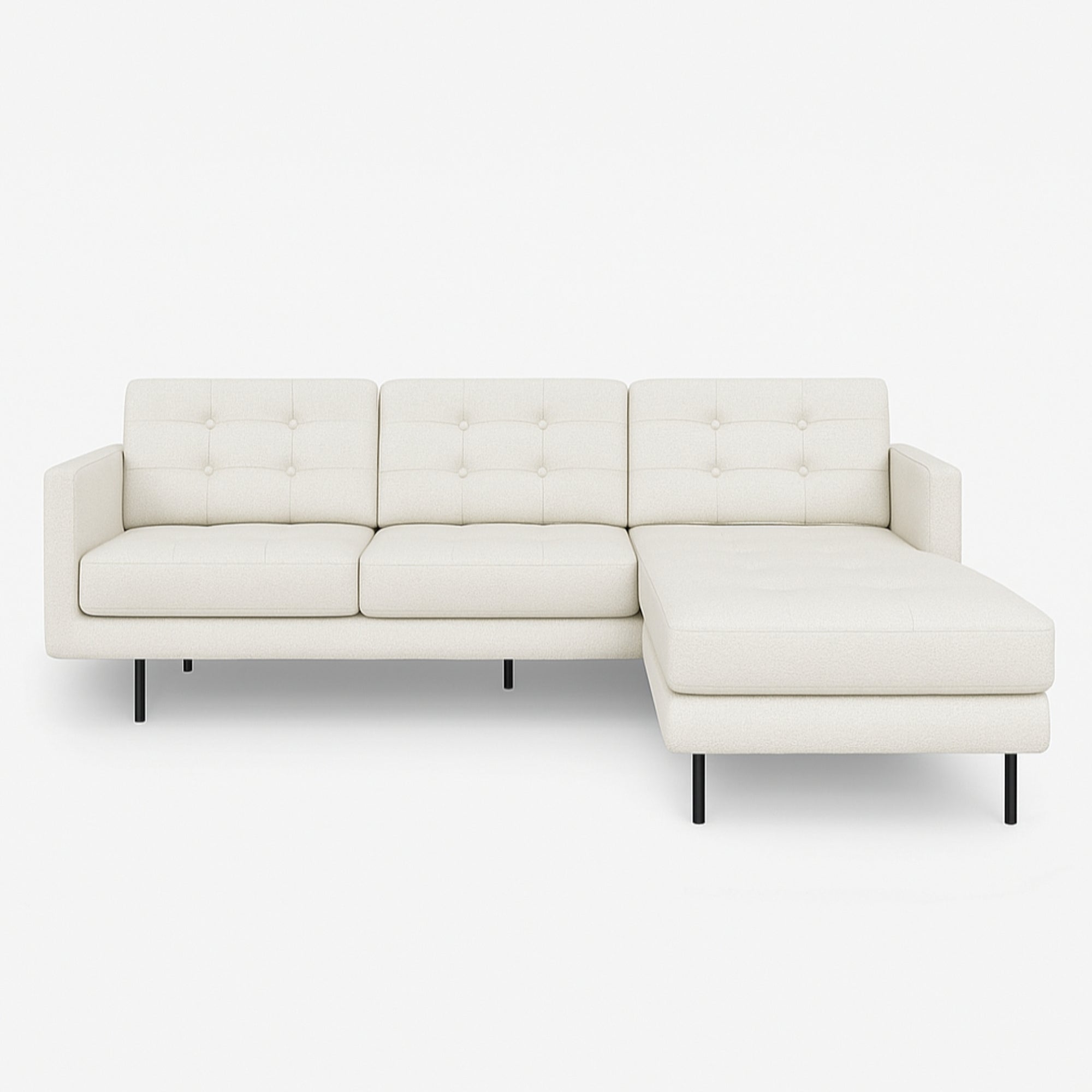 Arya Reversible L-Shaped Fabric Sofa White Right