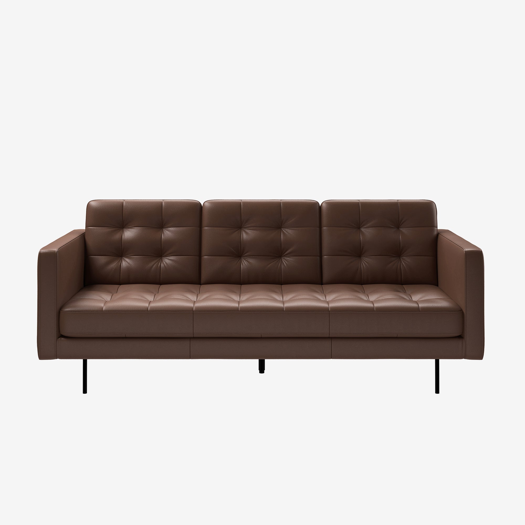 Arya 3 Seater Leather Sofa Natural Brown