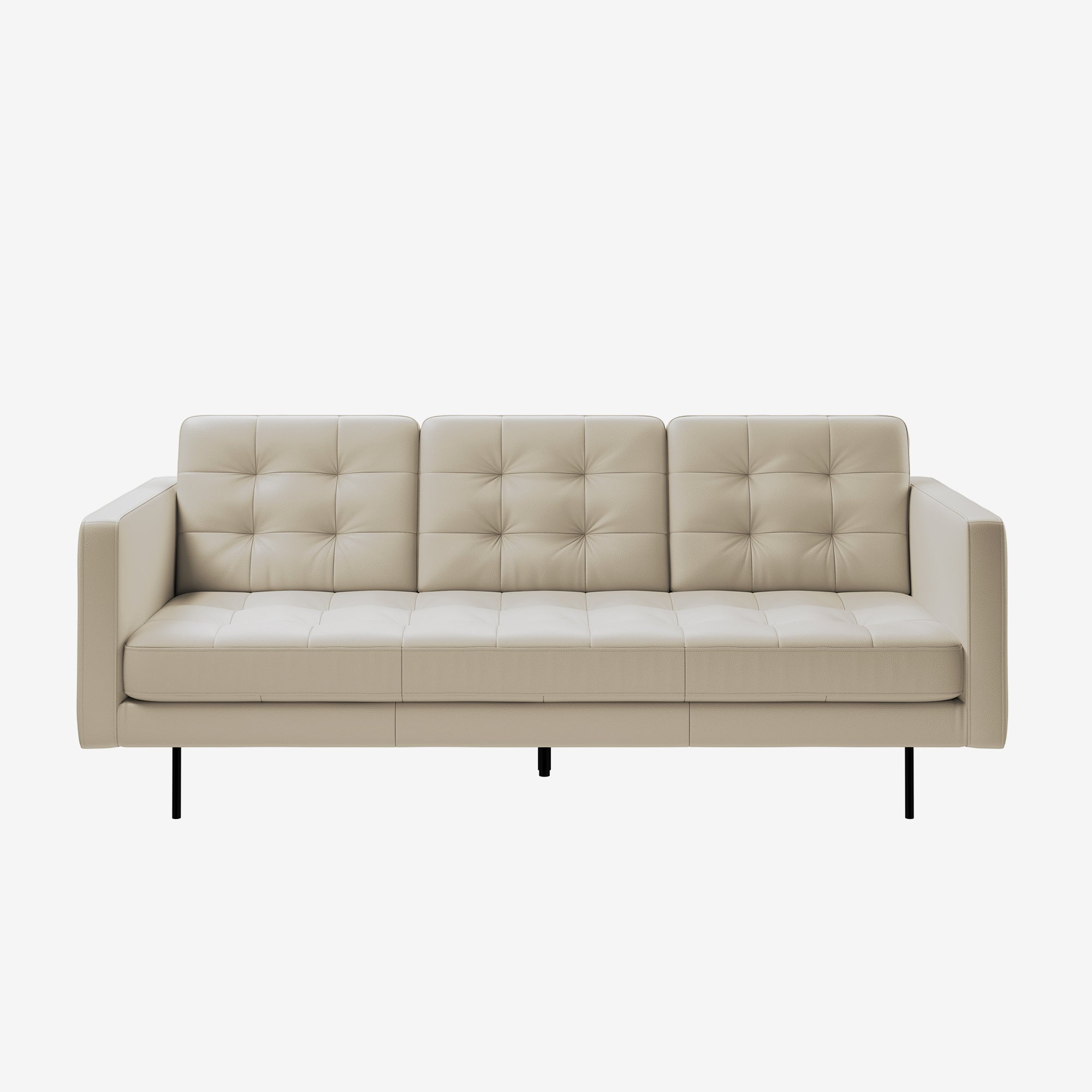 Arya 3 Seater Leather Sofa Rio Light Taupe