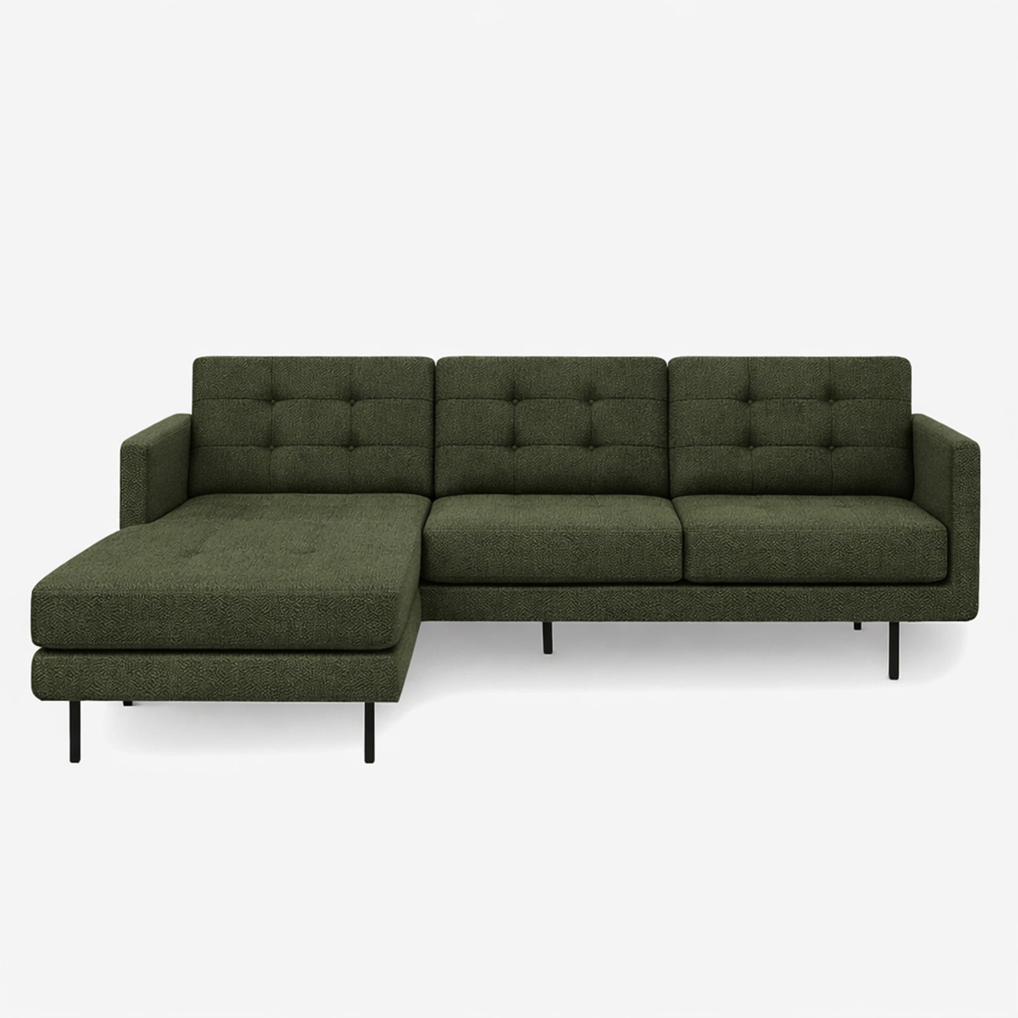 Arya Reversible L-Shape Fabric Sofa Forest Right