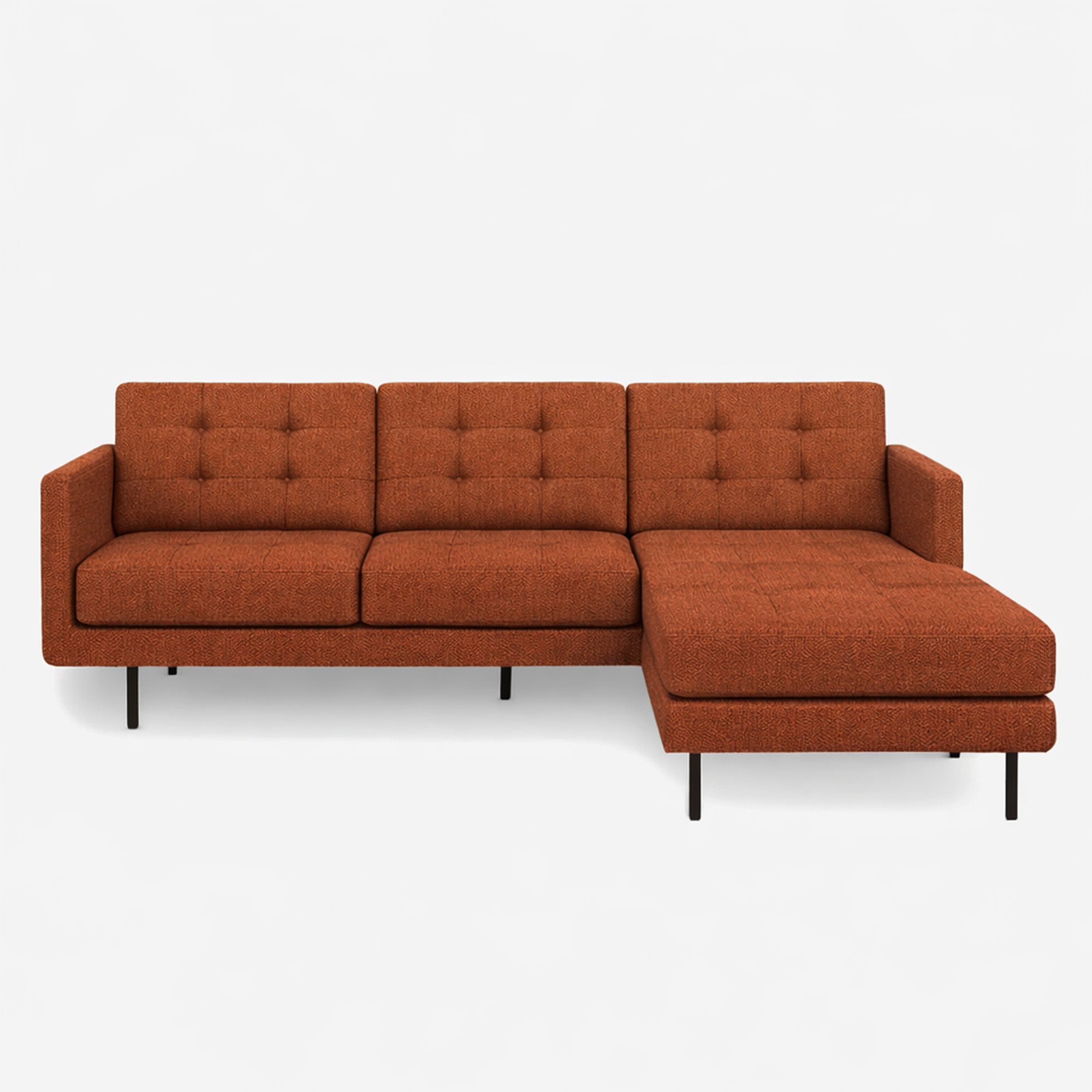Arya Reversible L-Shape Fabric Sofa Terracotta Left
