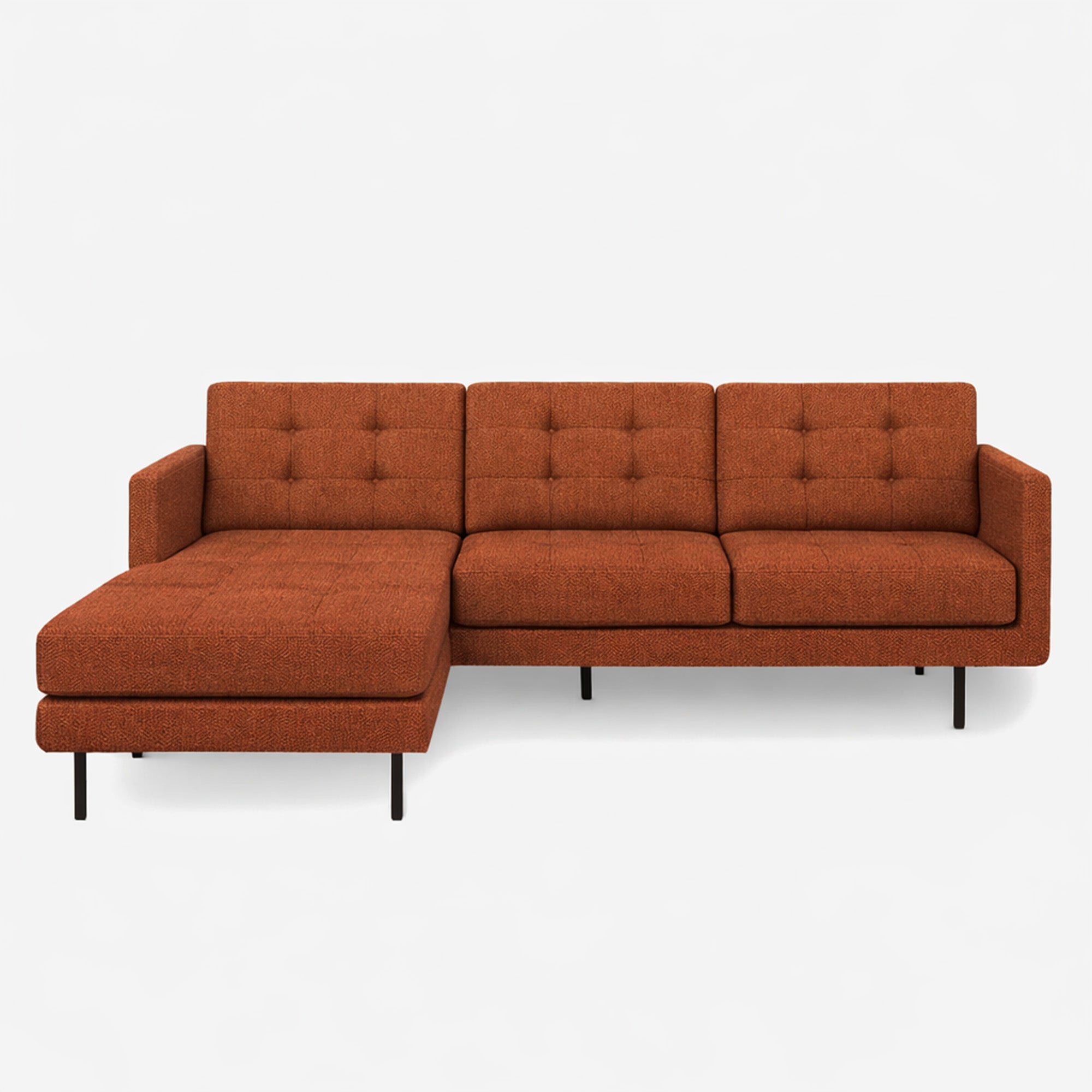 Arya Reversible L-Shape Fabric Sofa Terracotta Right
