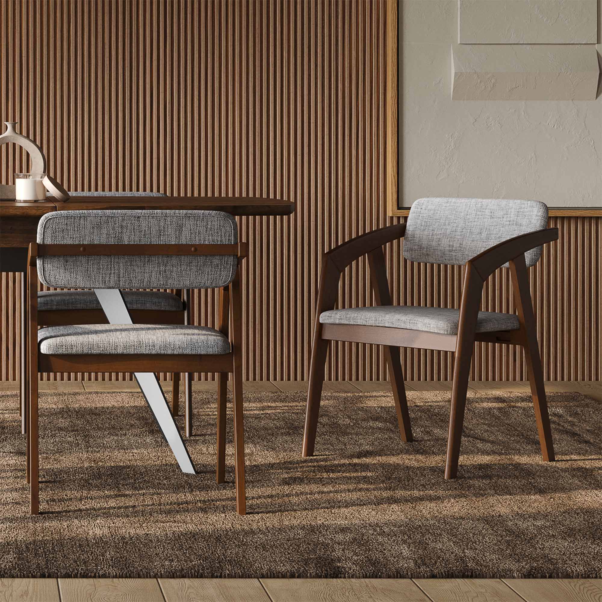 Astrid Dining Chair Set for 2 - Mocha Walnut Lifestyle Photo