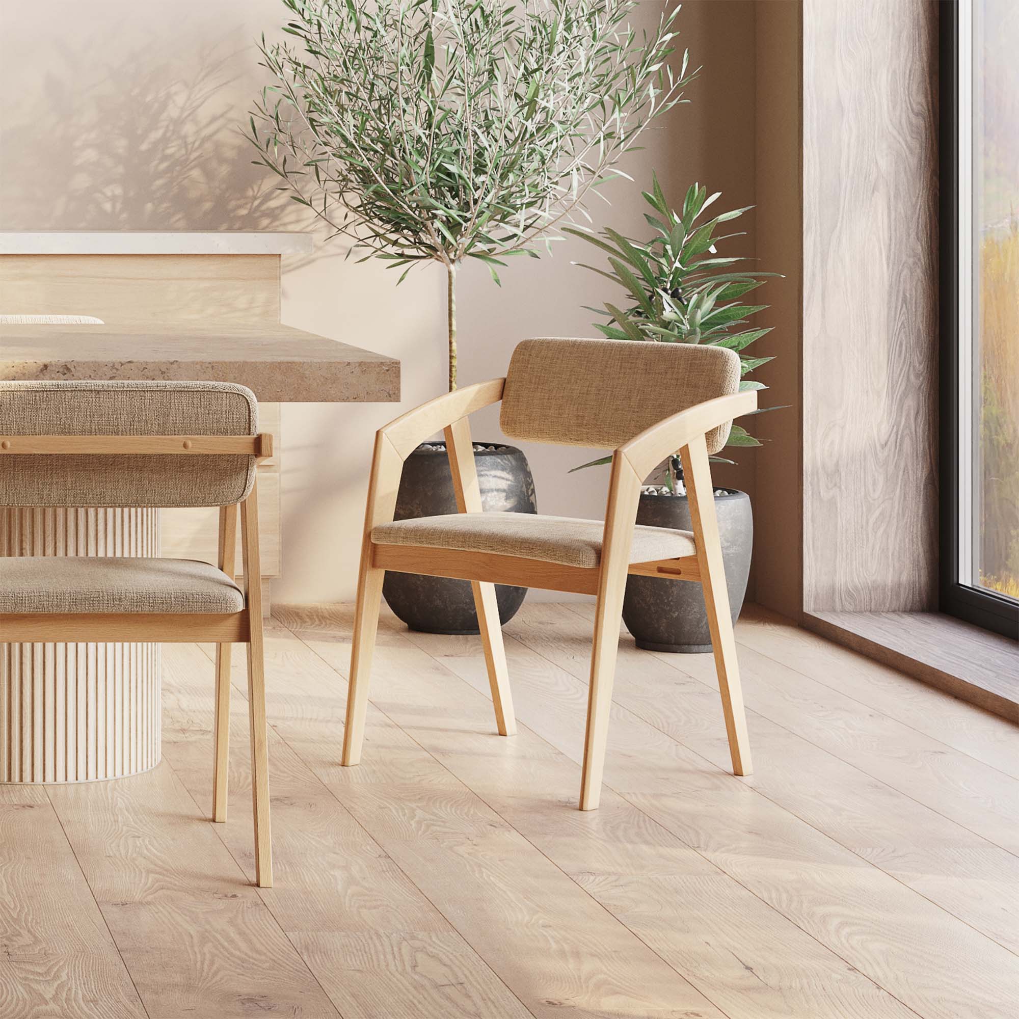 Astrid Dining Chair Set for 2 - Natural Lifestyle Photo