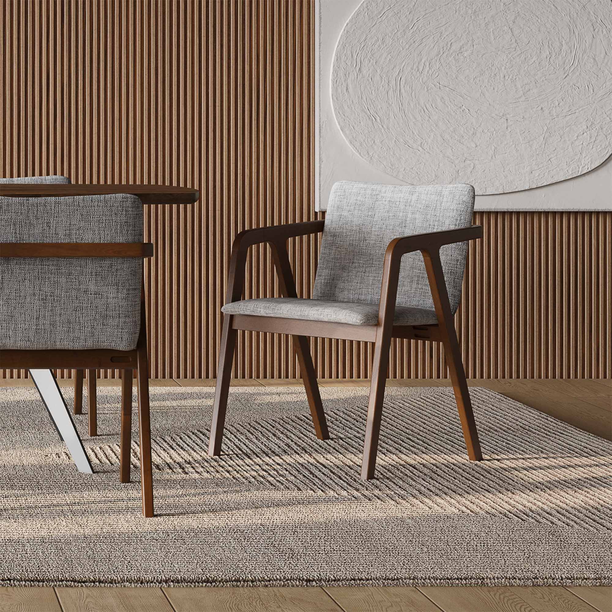 Emma Dining Chair Set for 2 - Mocha Walnut Lifestyle Photo