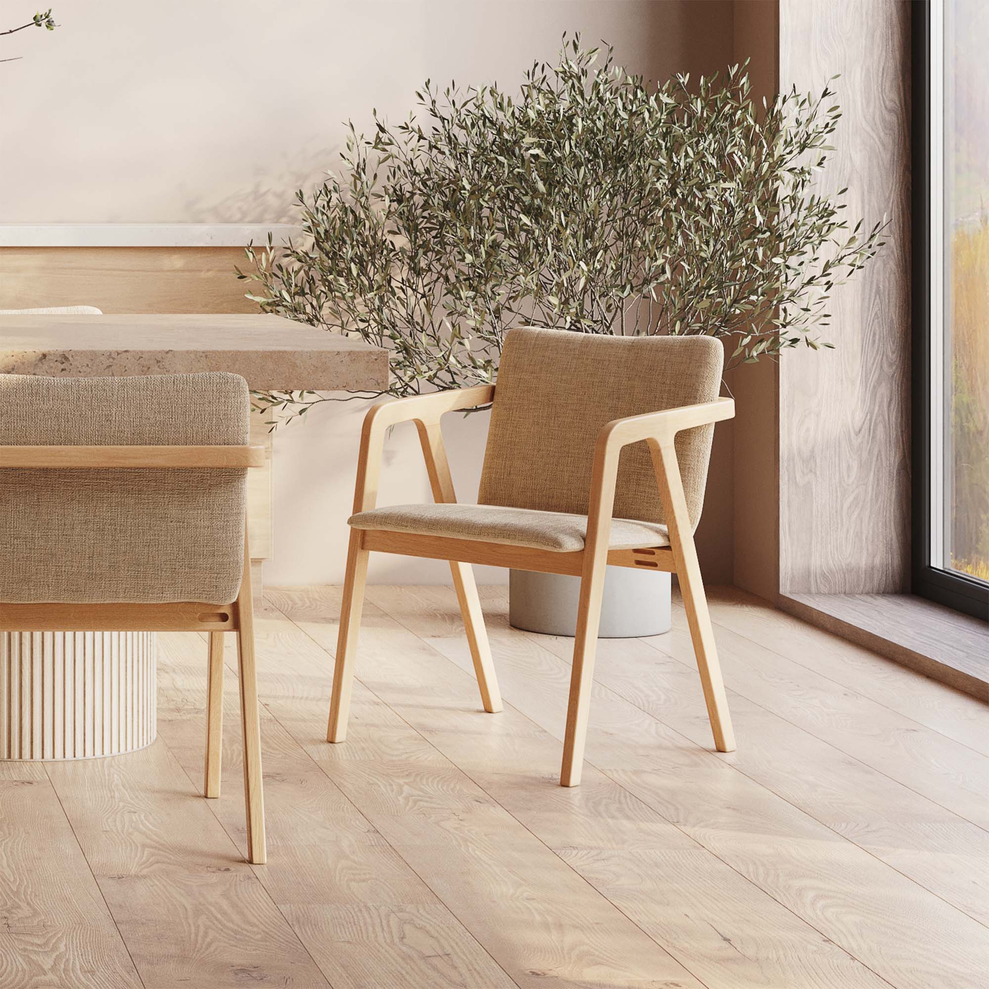 Emma Dining Chair Set for 2 - Natural Lifestyle Photo