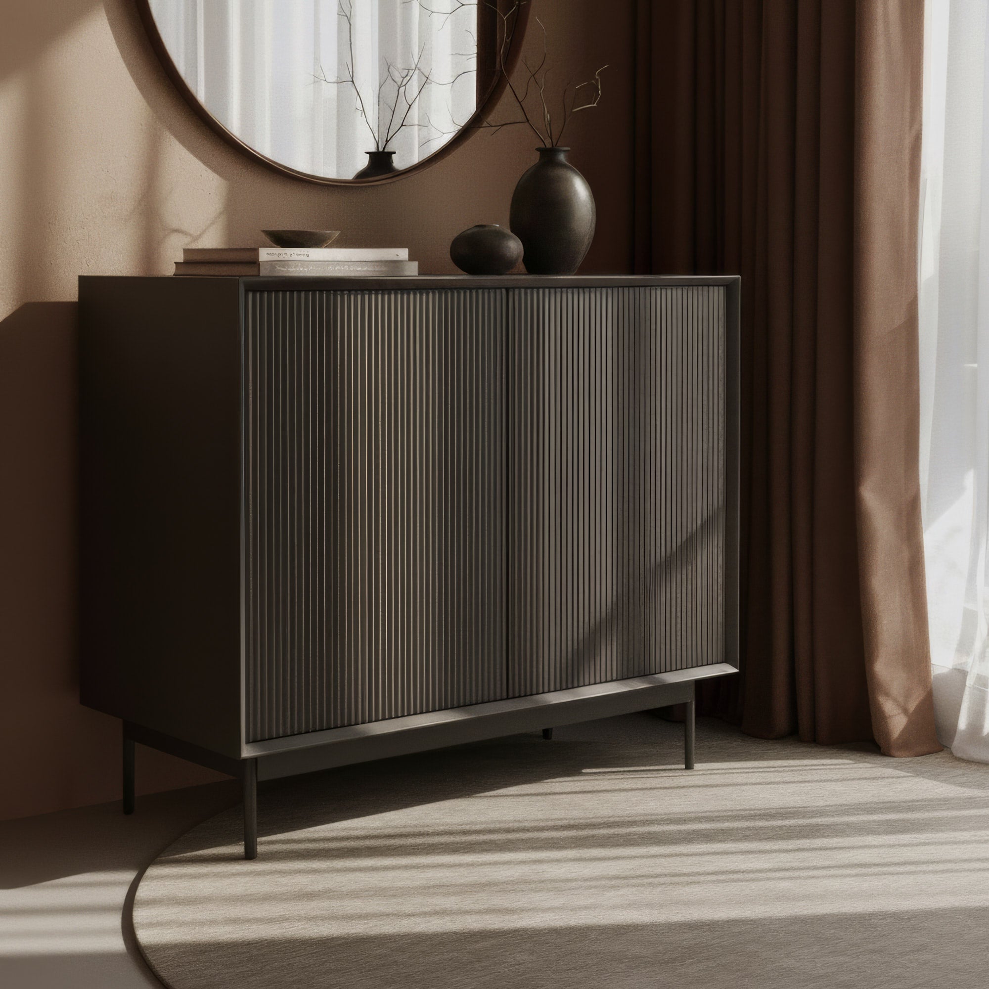 Graye Cabinet Charcoal Lifestyle Photo