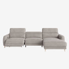 Hampton L-Shaped Leather Recliner Sofa Chester Haze Right