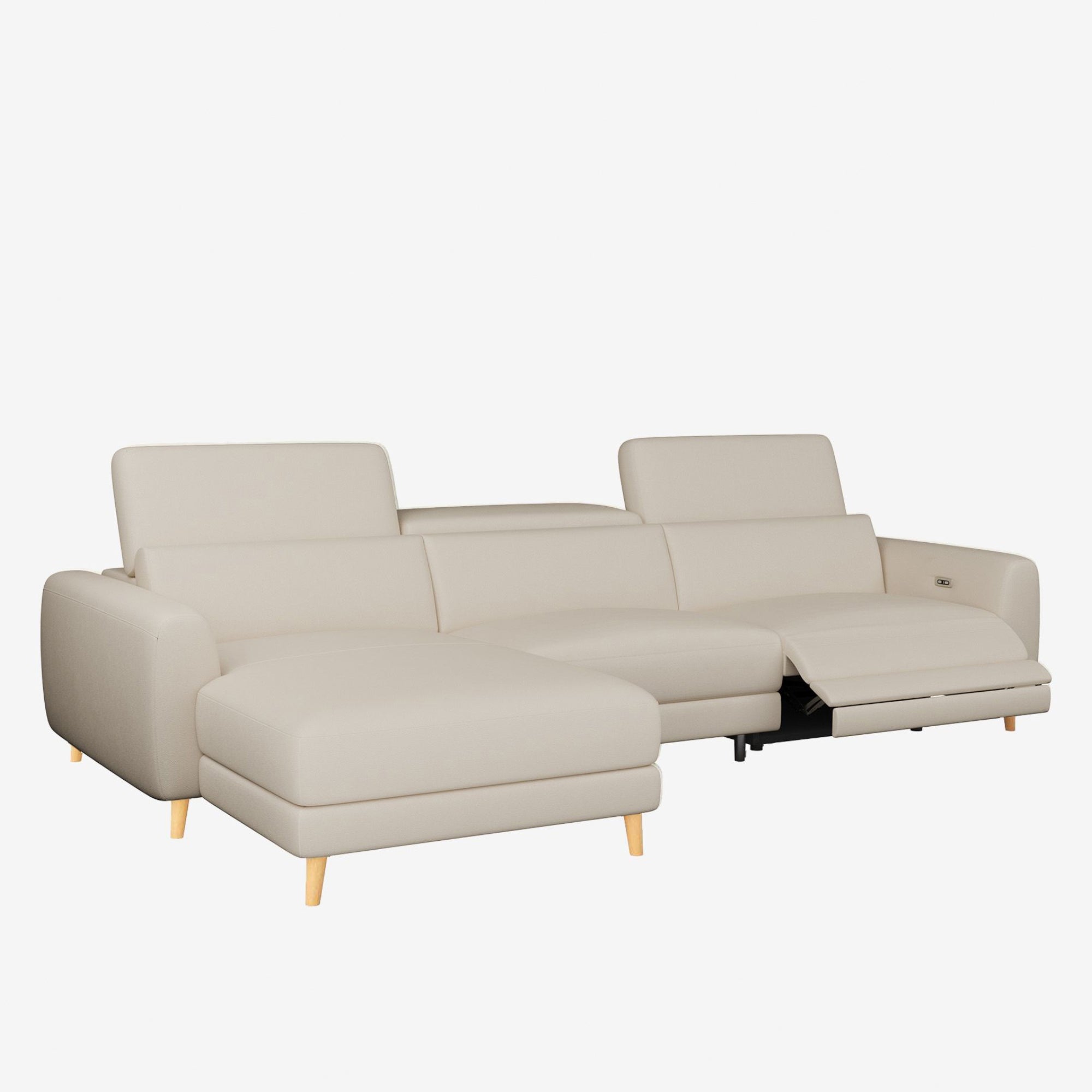 Hampton L-Shaped Leather Recliner Sofa Left