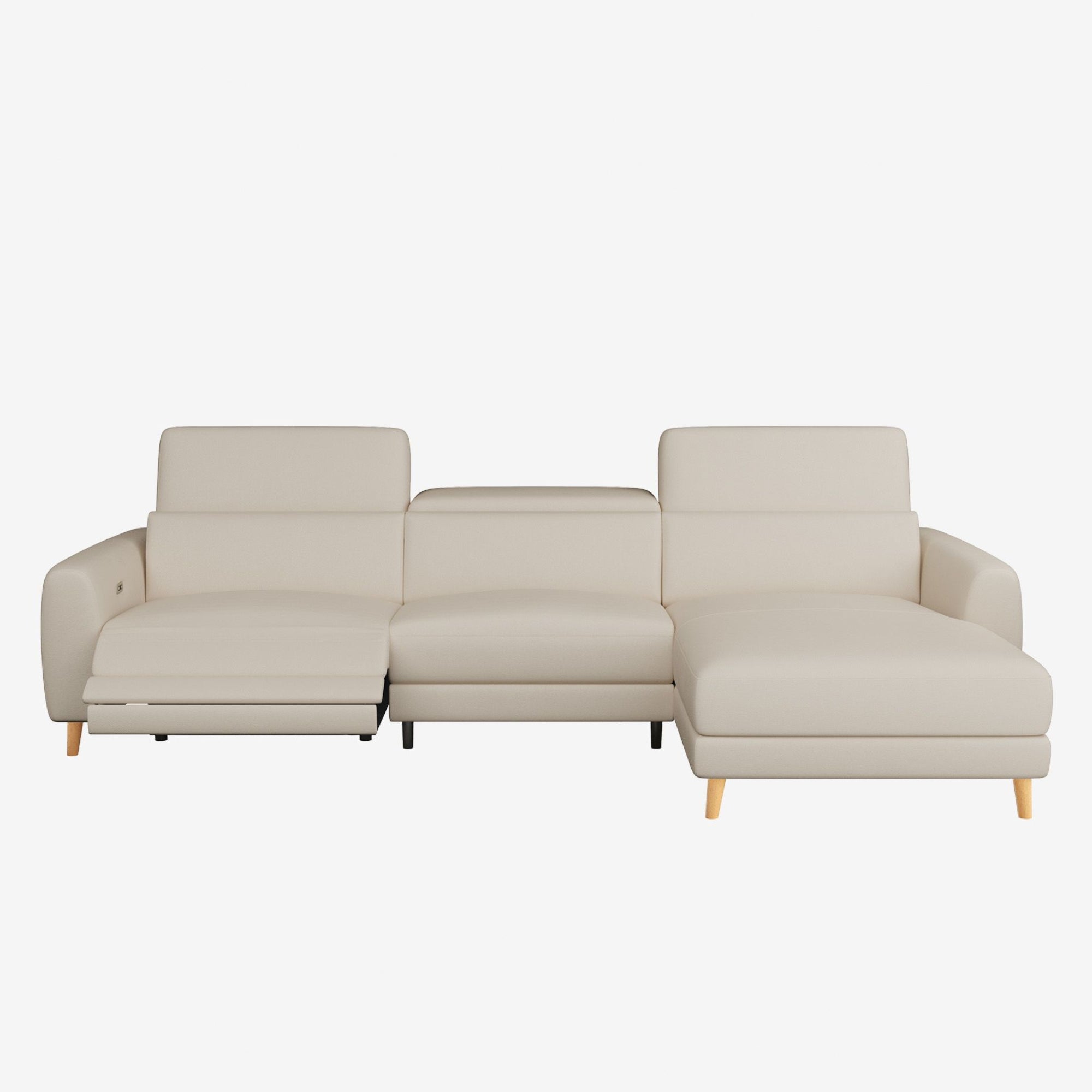 Hampton L-Shaped Leather Recliner Sofa Right