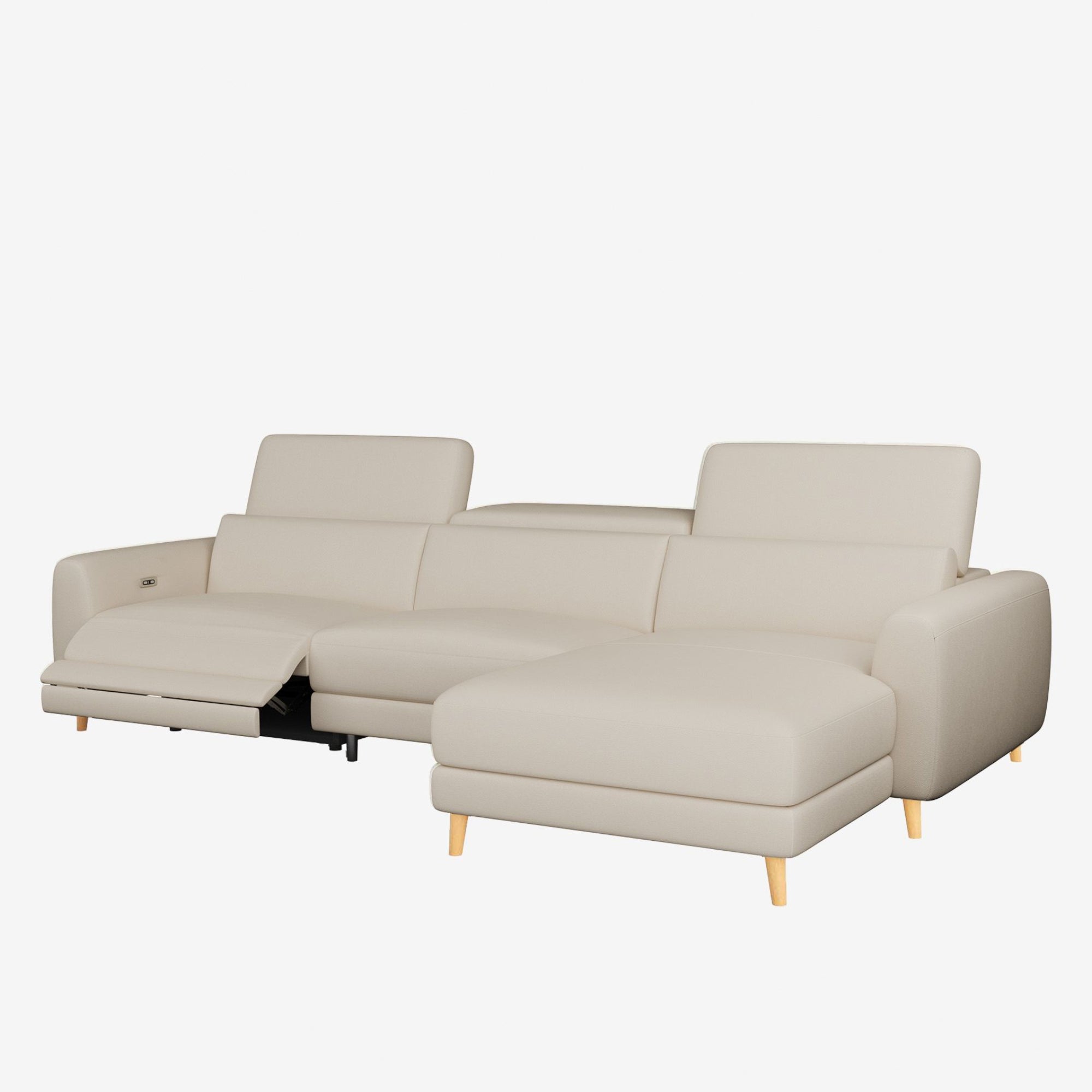 Hampton L-Shaped Leather Recliner Sofa Right