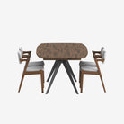 Dining Table Set for 4-6 Hudson Extendable Dining Table 1.4-1.9m + 4 Atlas Mocha Walnut Dining Chairs