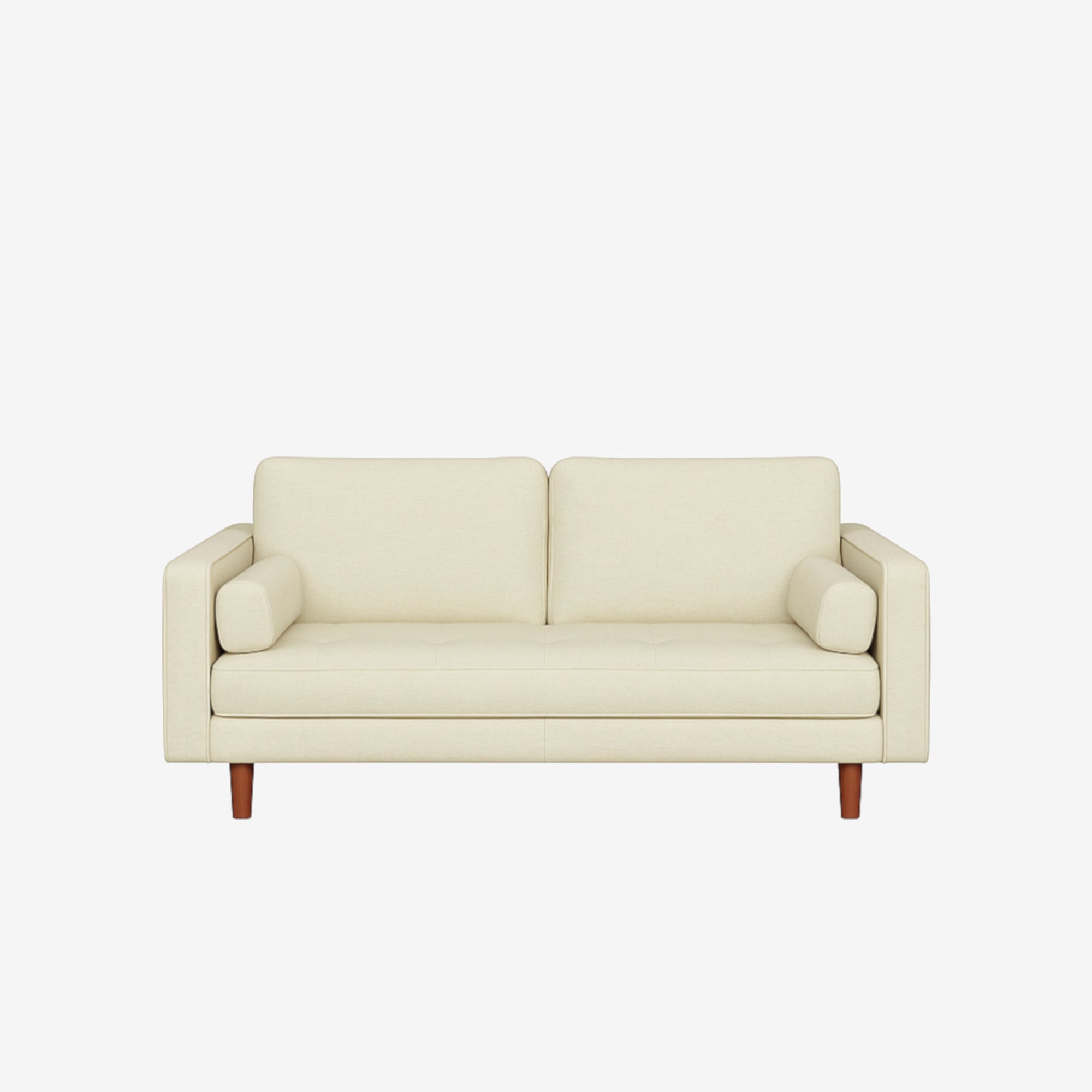 Hugh 2 Seater Fabric Sofa Latte