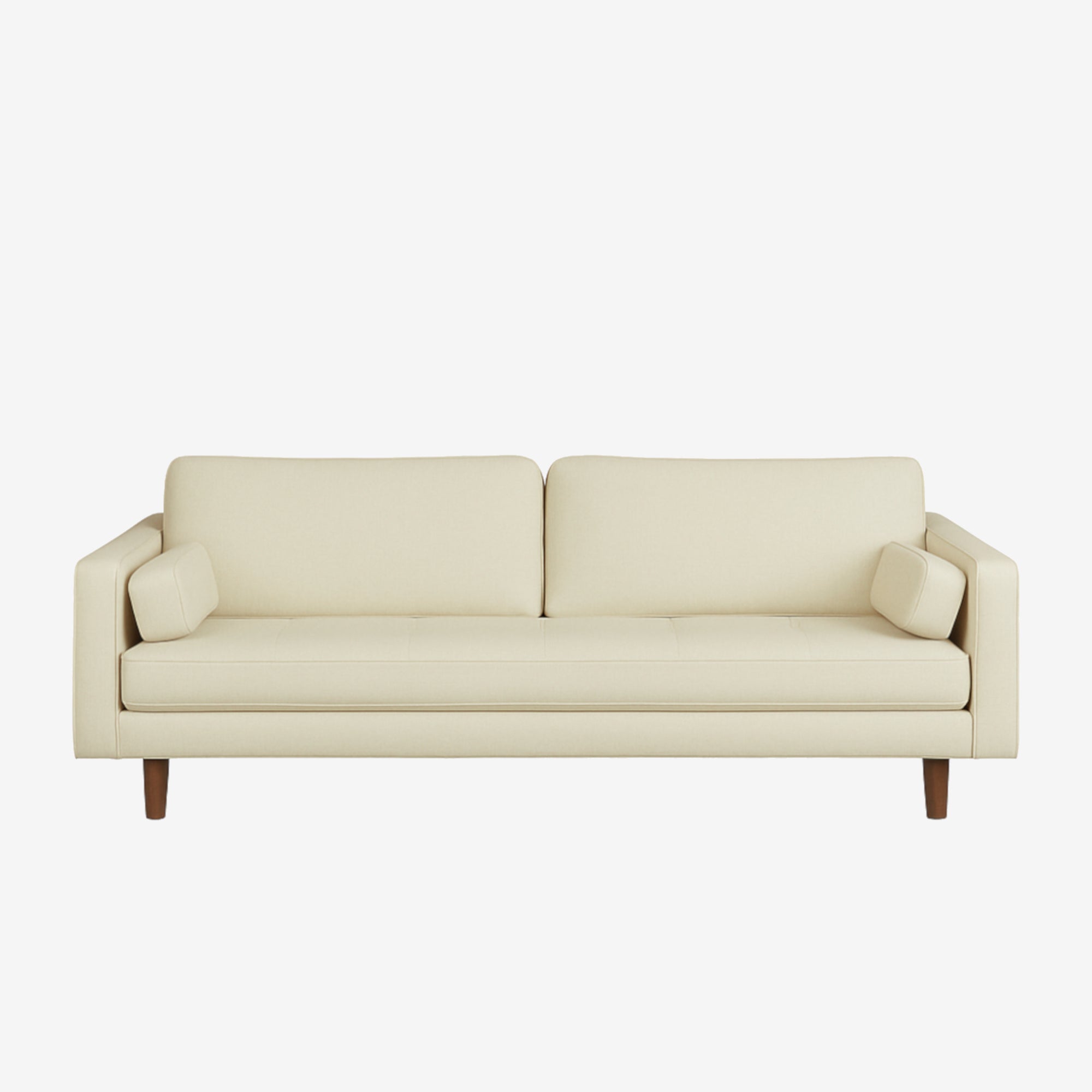 Hugh 3 Seater Fabric Sofa Latte