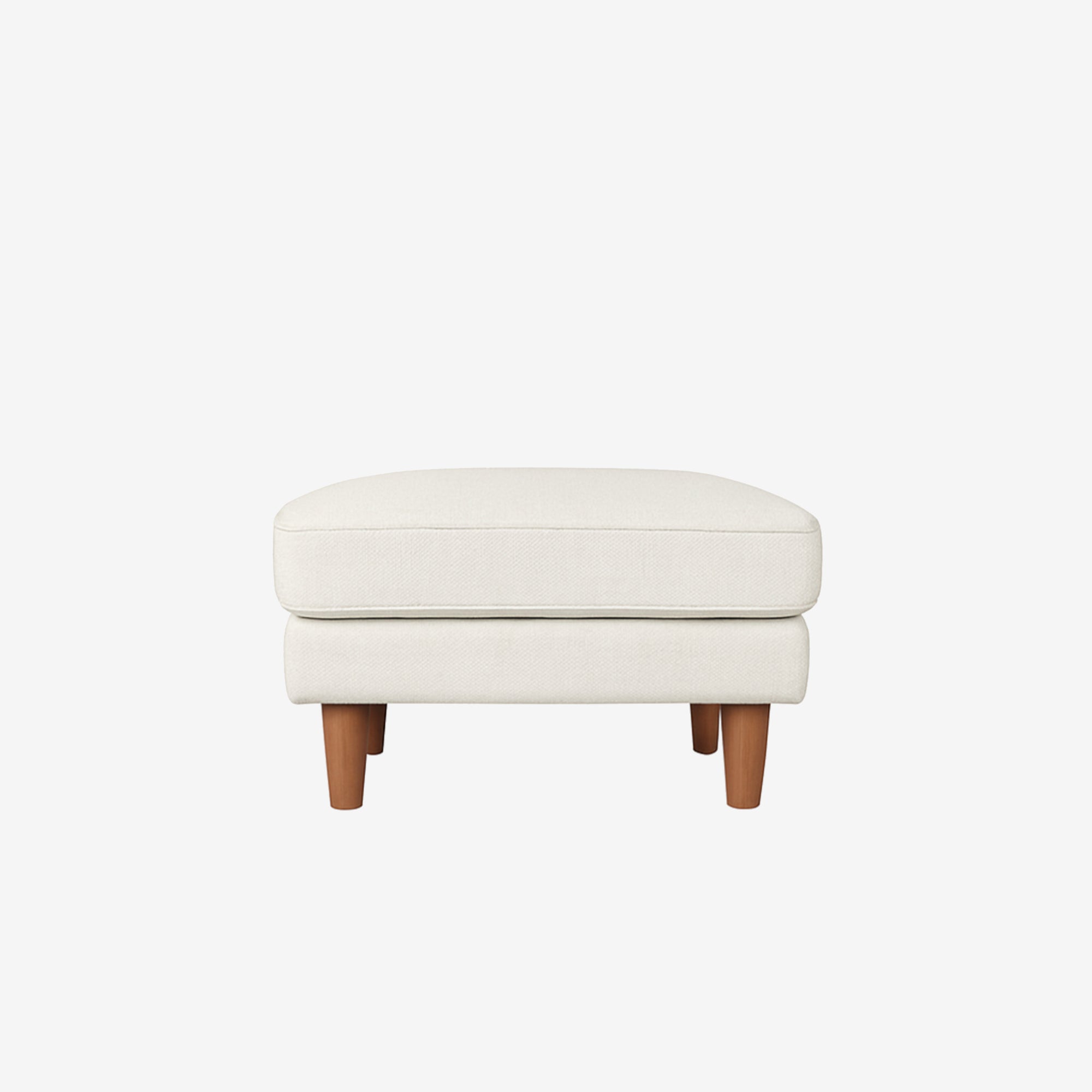 Hugh Fabric Ottoman White