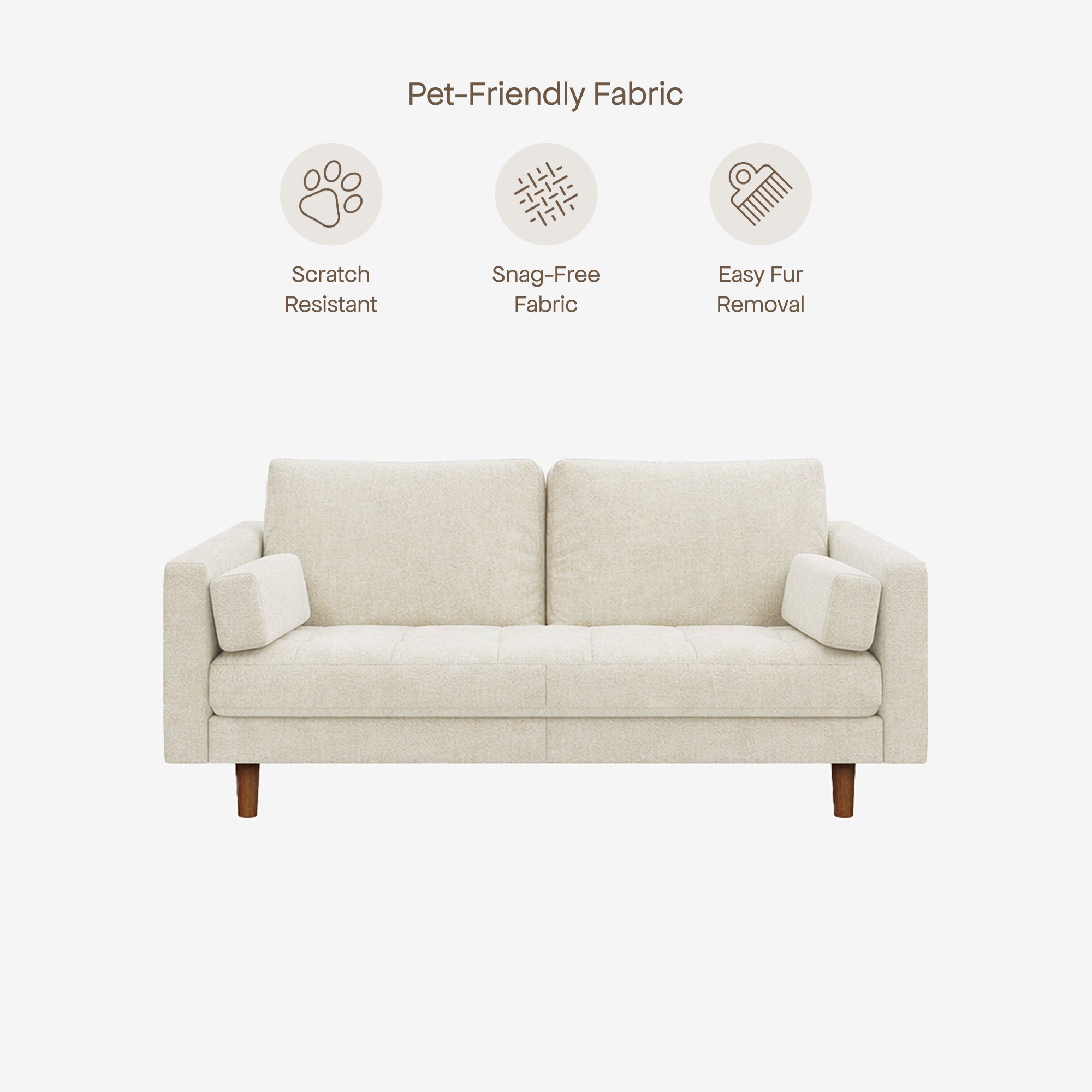 Hugh 2 Seater Fabric Sofa Nordic