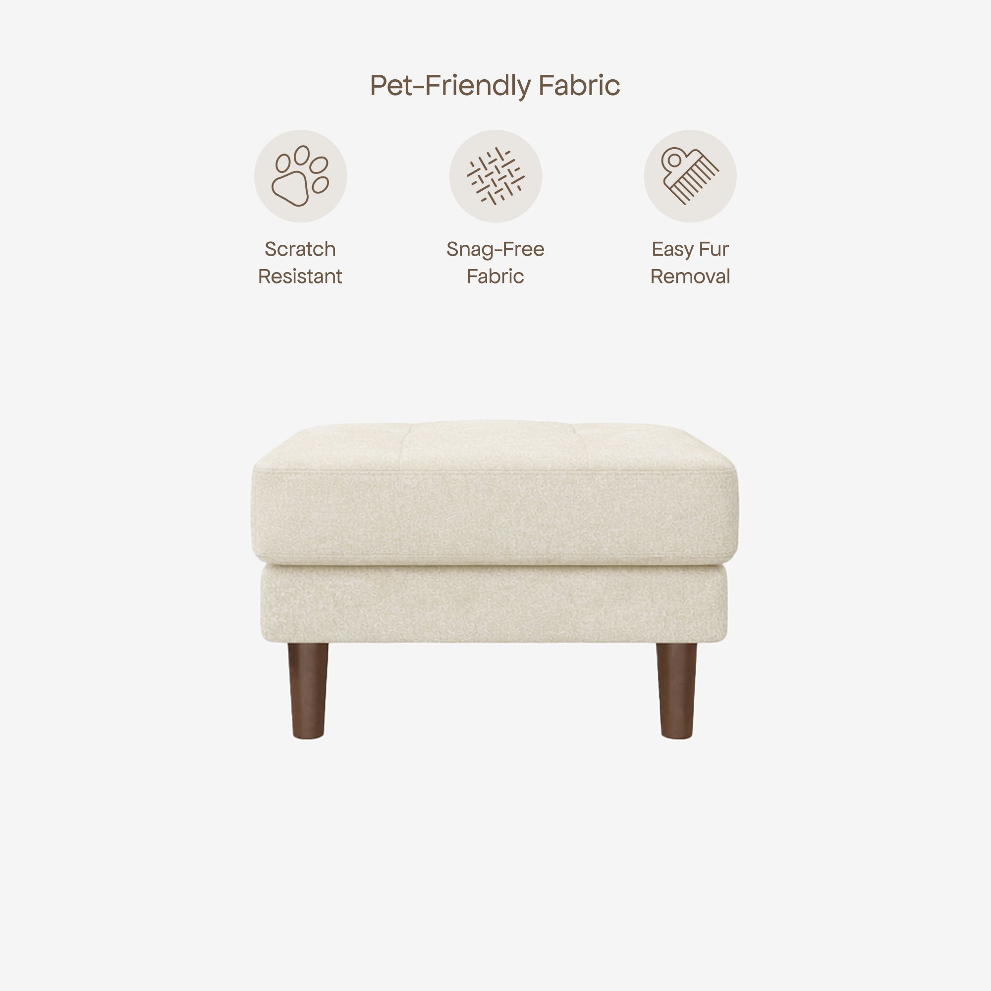 Hugh Fabric Ottoman Nordic