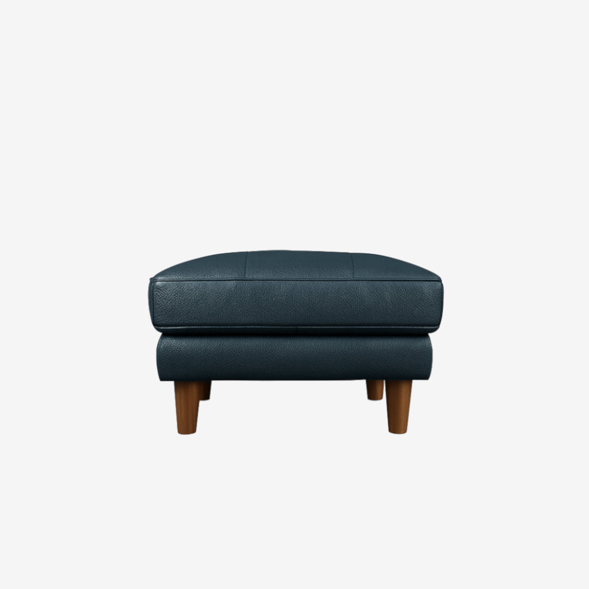 Hugh Leather Ottoman Rio Indigo