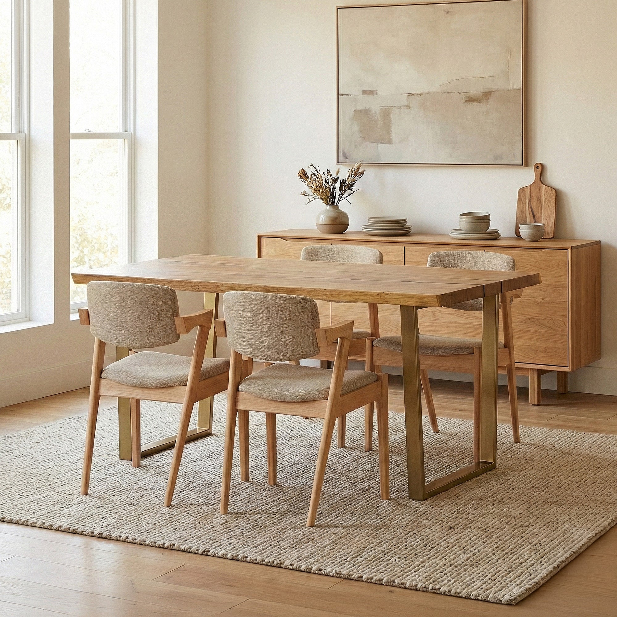 Indonesian Teak Dining Table Set for 4