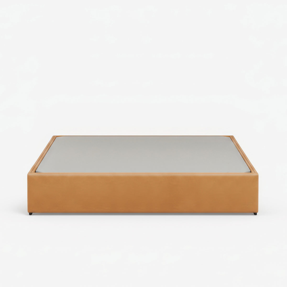 Lisbon king bed frame in chester tan leather