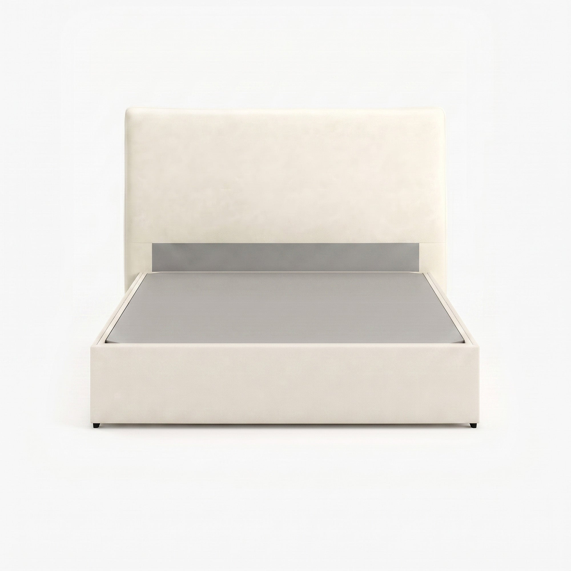 Lisbon queen drawer storage bed frame in white performance fabric