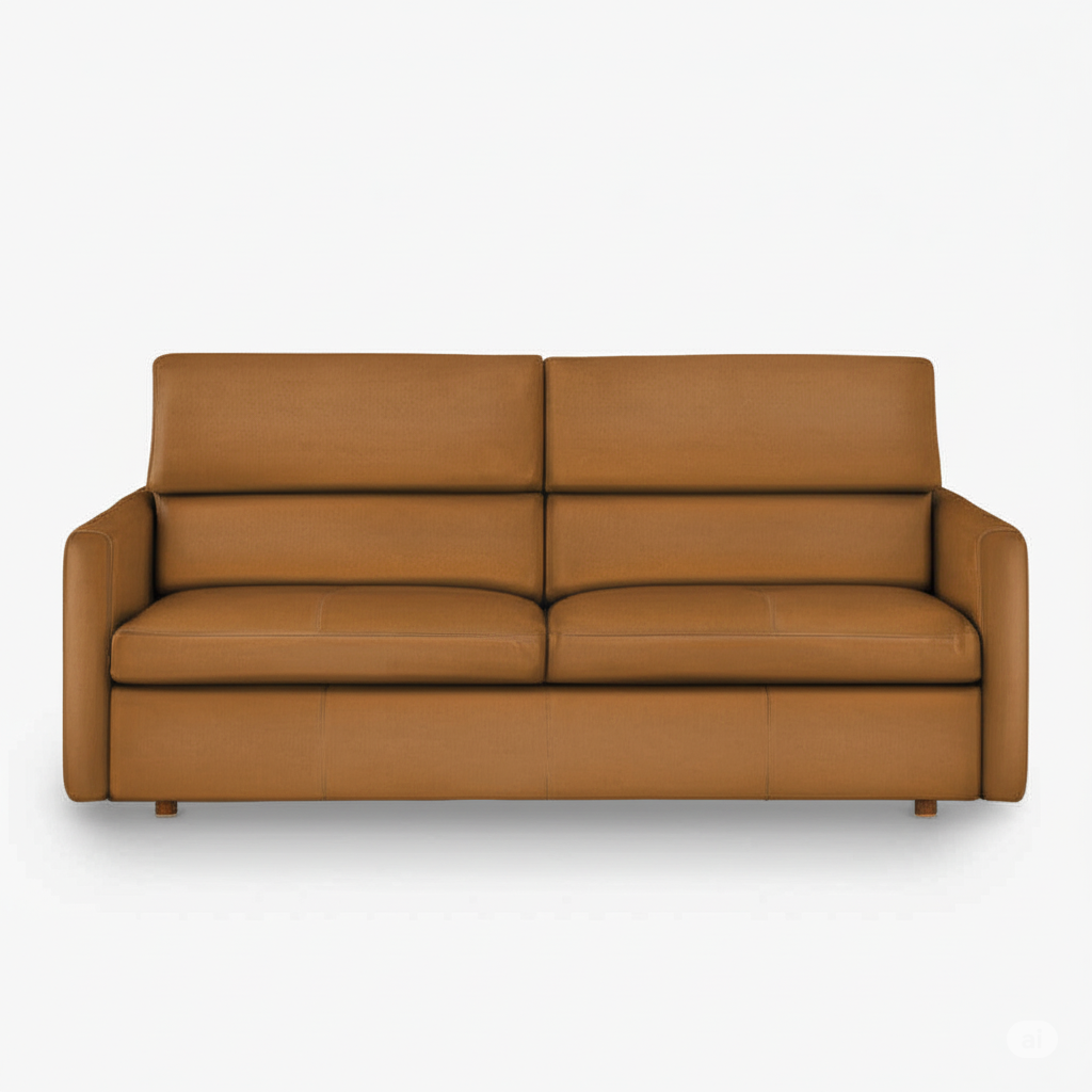 Maison 3 Seater Leather Sofa Bed - Chester Cocoa