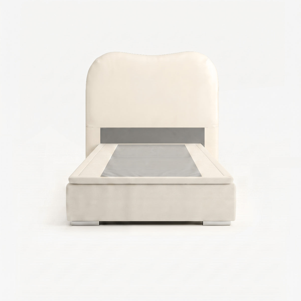 Marlow super single lift up storage bed frame in white performance fabric