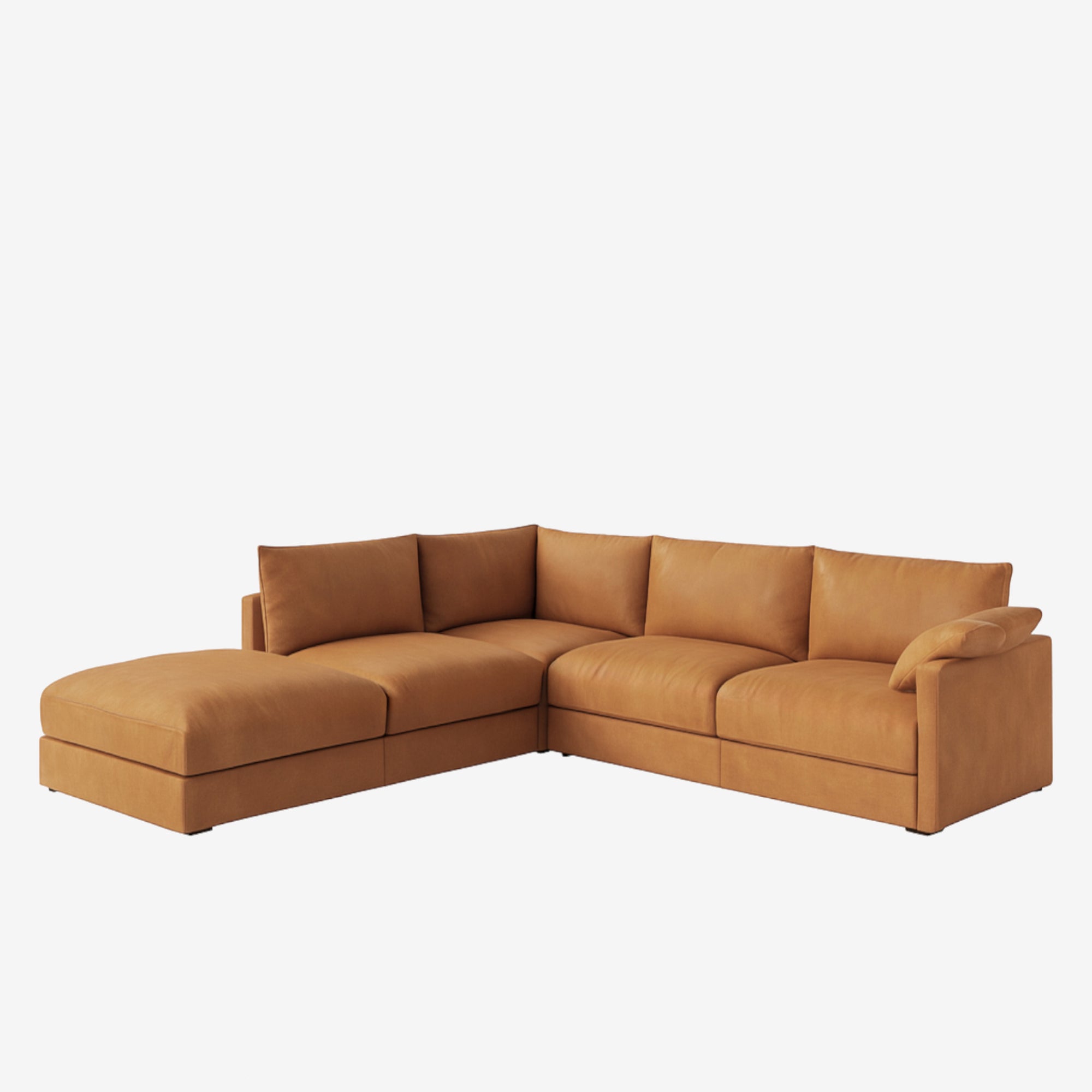 Melo Sectional Leather Sofa Left Chester Tan
