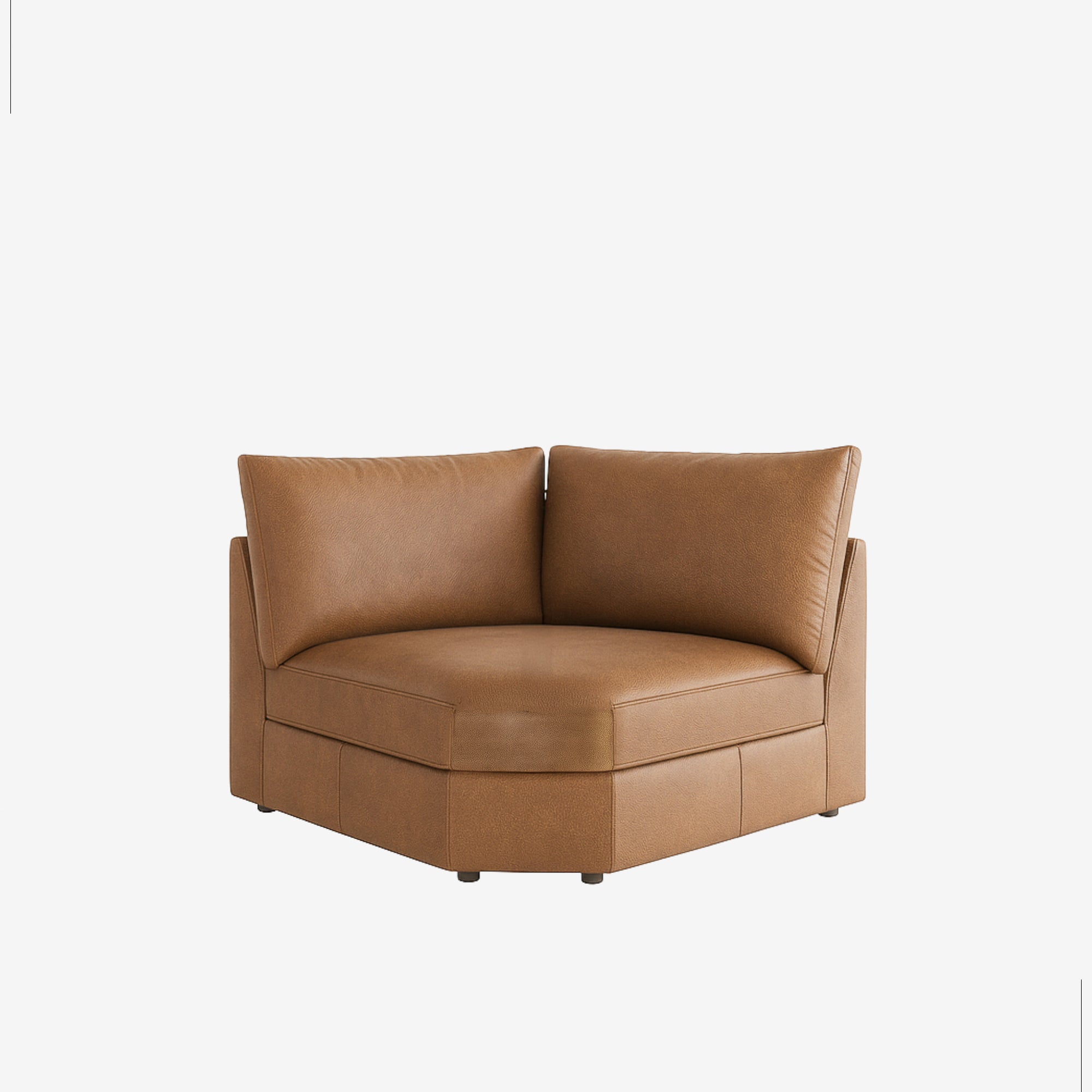 Melo Curved Corner Leather Sofa Chester Cocoa
