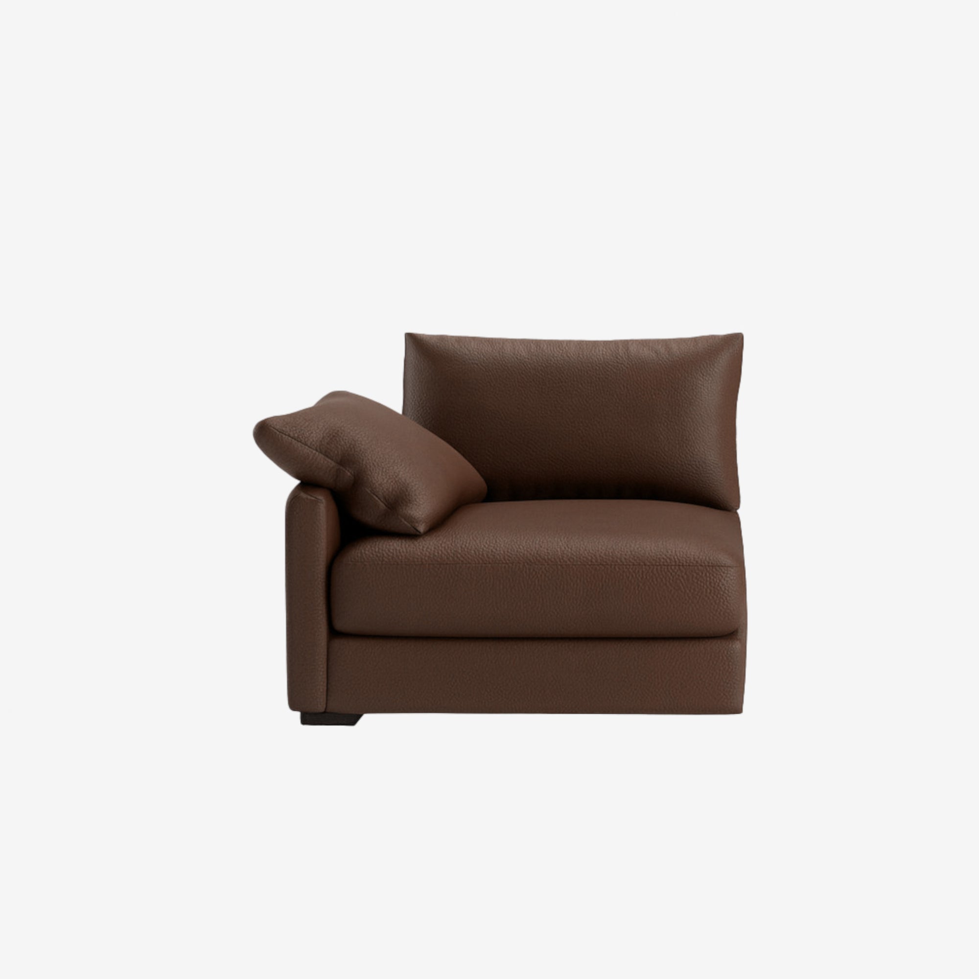 Melo Side Leather Sofa Natural Brown Right
