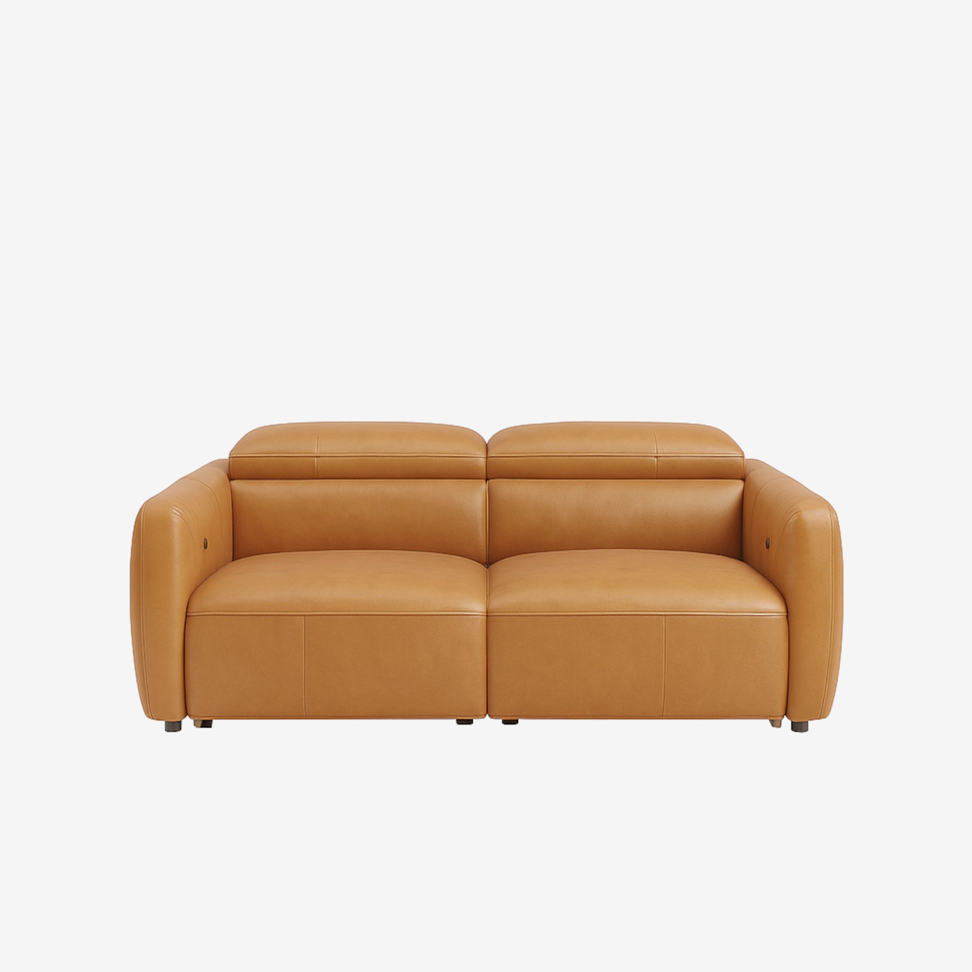 Nido 2 Seater Leather Recliner Sofa Kansas Cognac