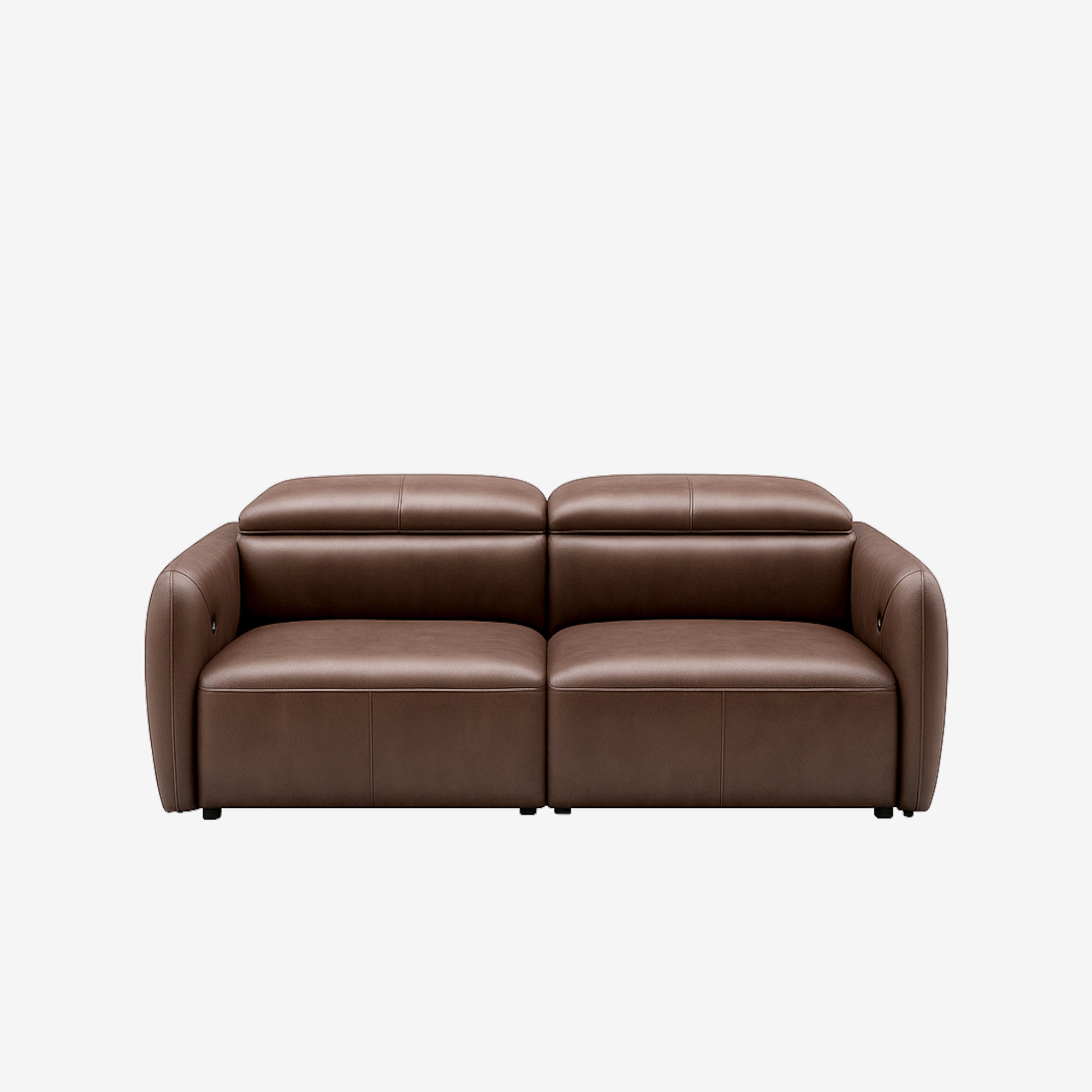 Nido 2 Seater Leather Recliner Sofa Natural Brown