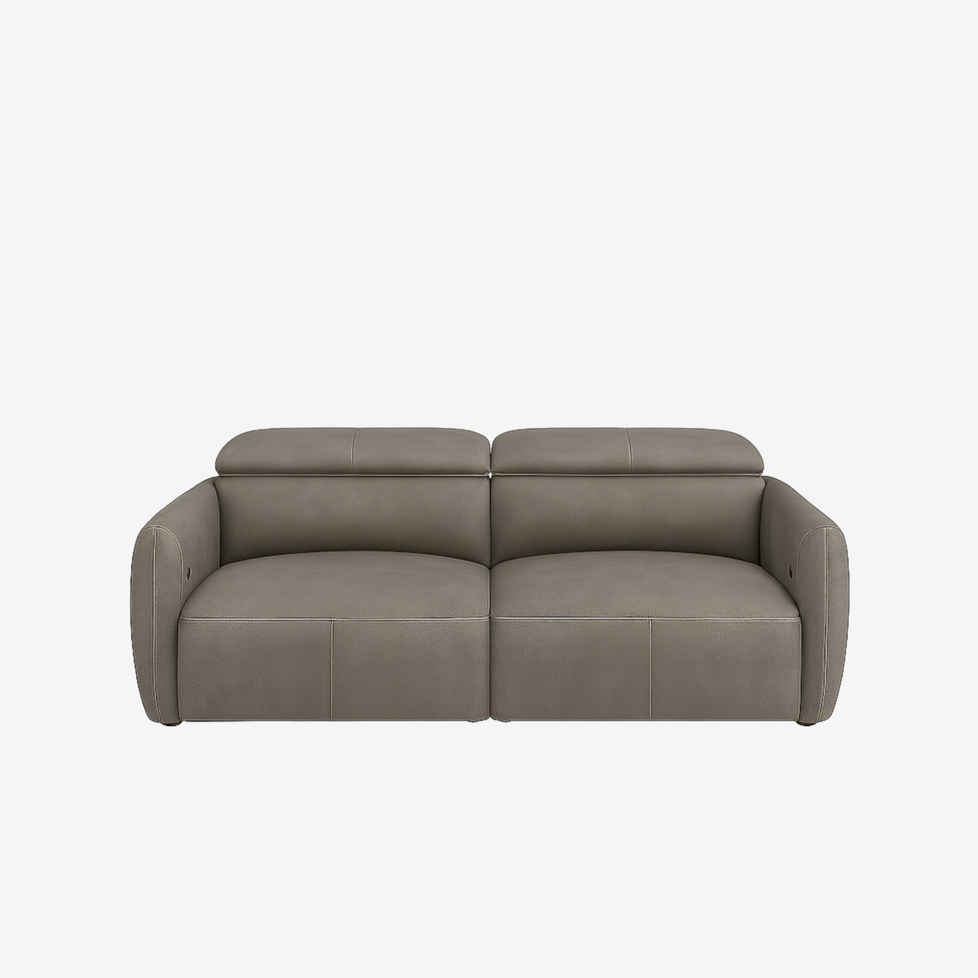 Nido 2 Seater Leather Recliner Sofa Natural Grey