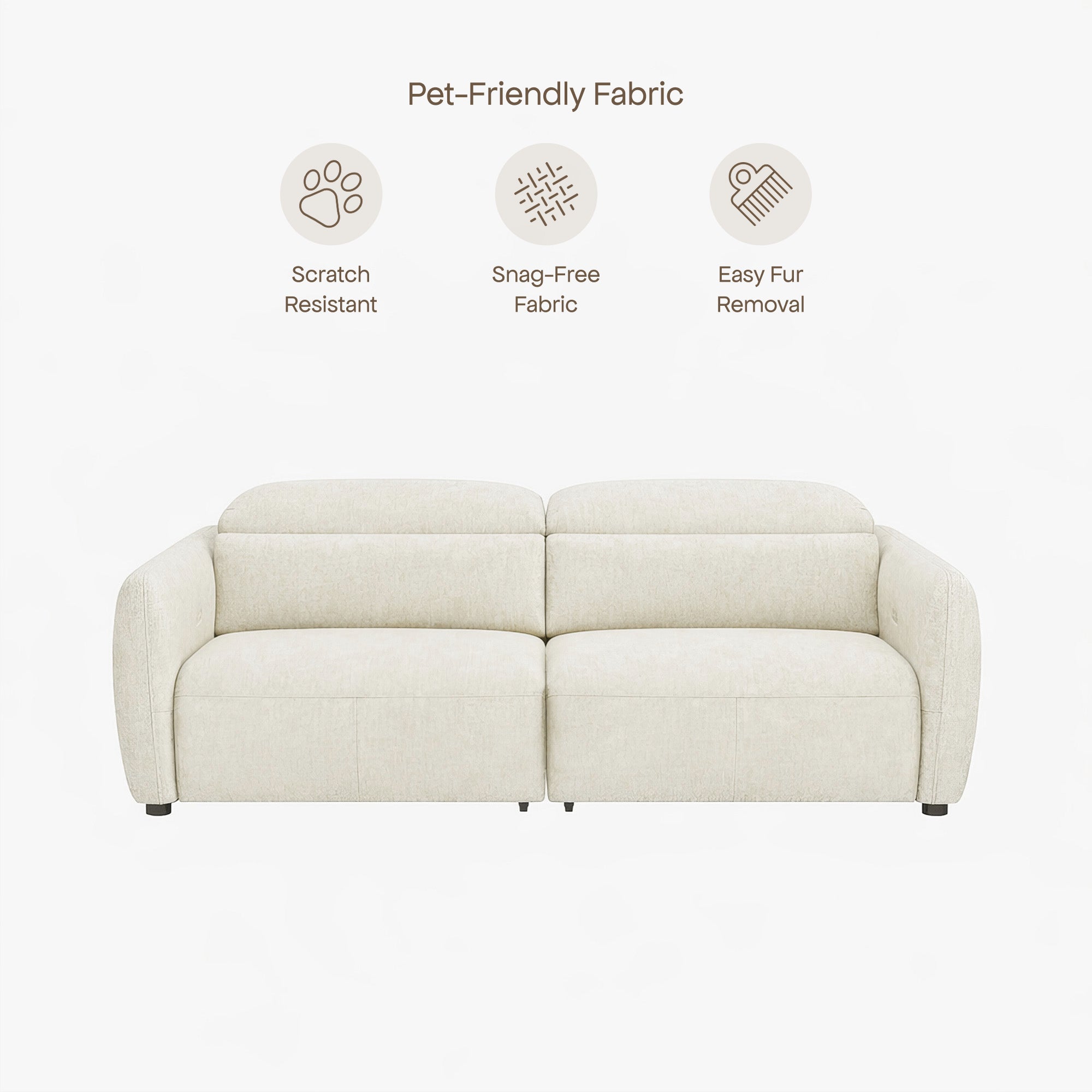 Nido 3 Seater Fabric Sofa Powder