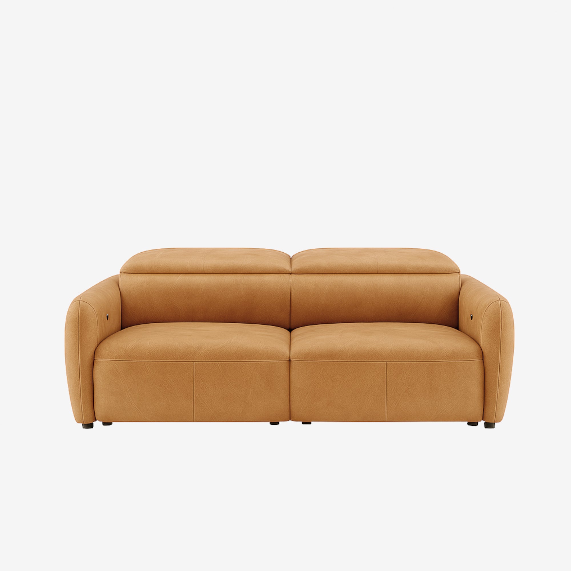 Nido 3 Seater Leather Recliner Sofa Kansas Cognac