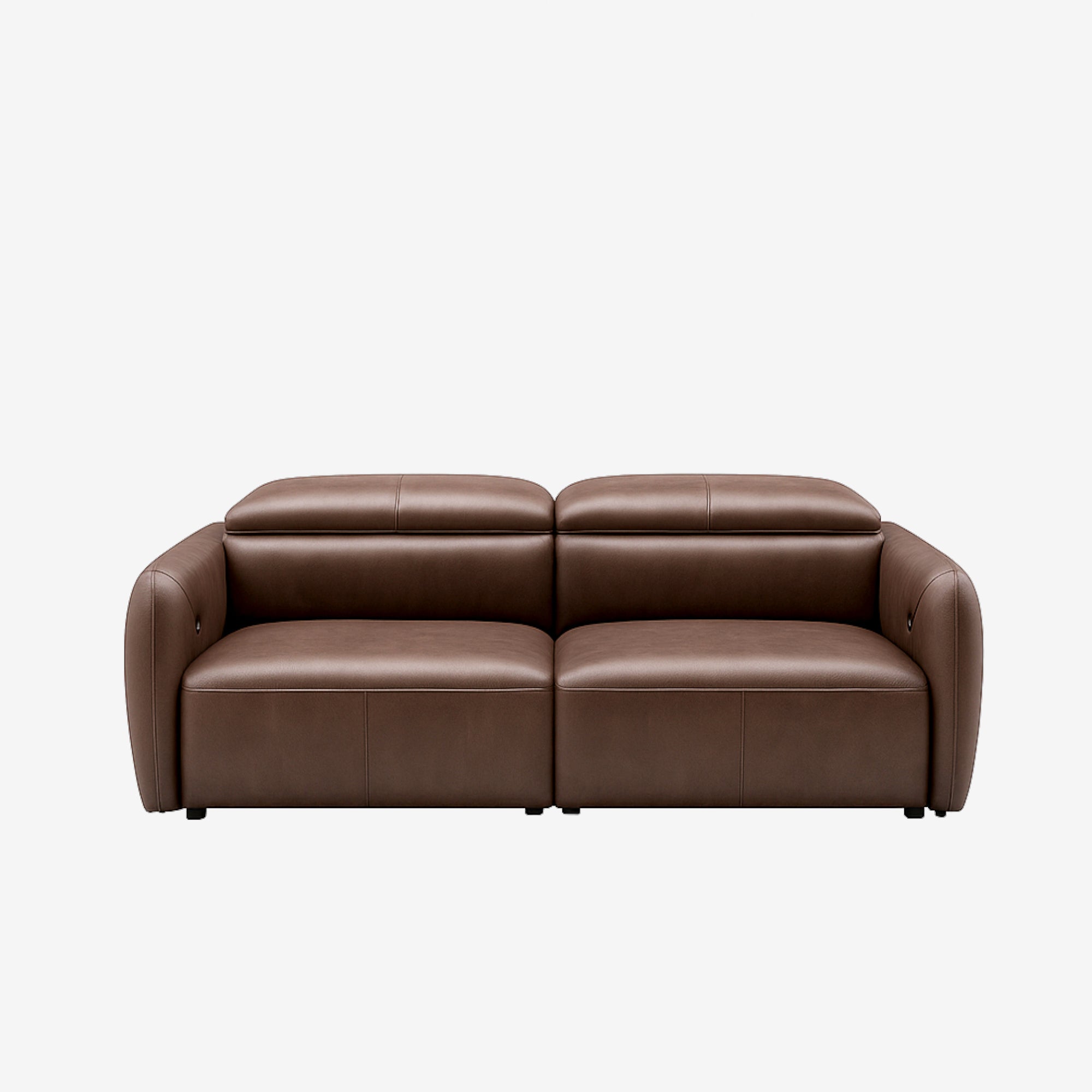 Nido 3 Seater Leather Recliner Sofa Natural Brown