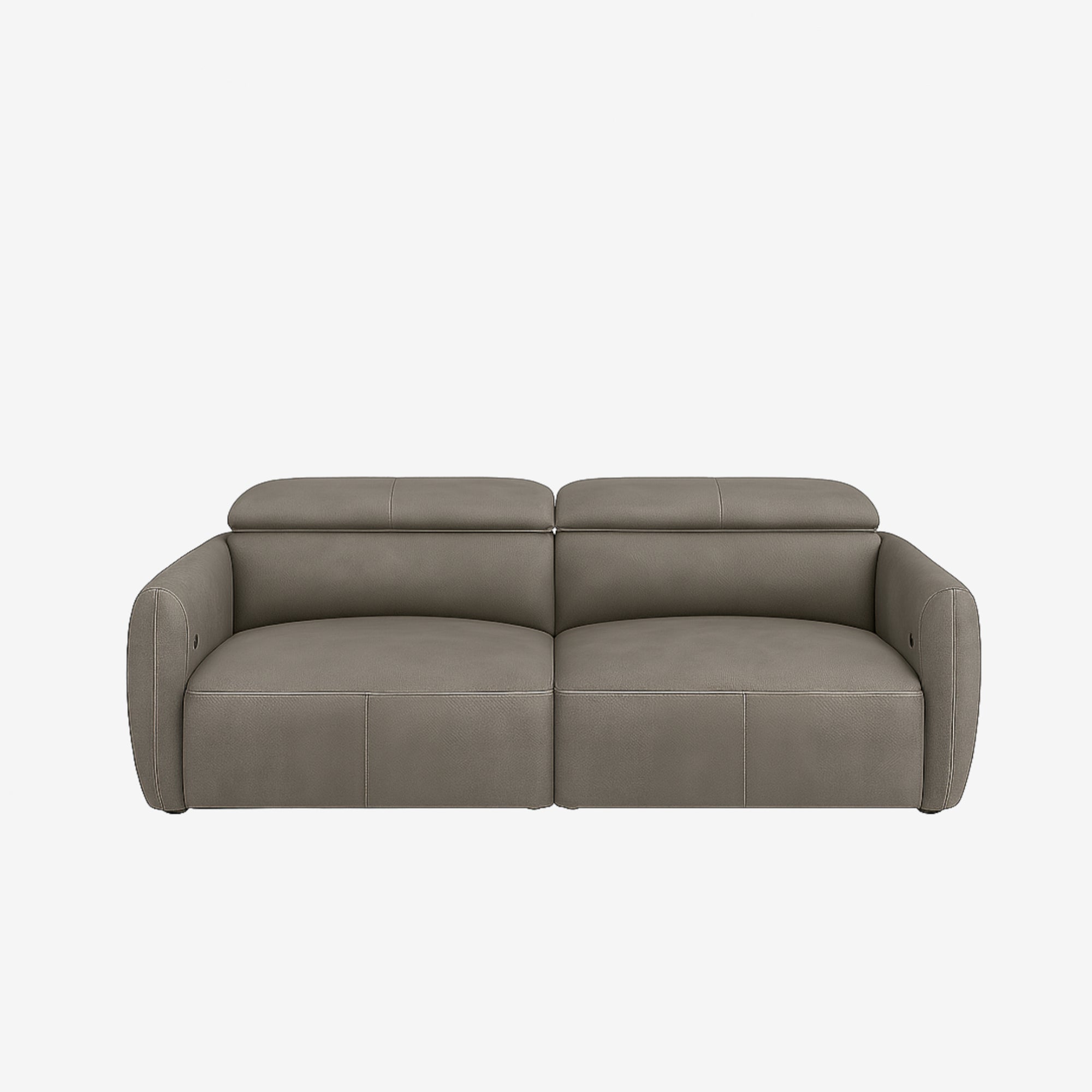 Nido 3 Seater Leather Recliner Sofa Natural Grey