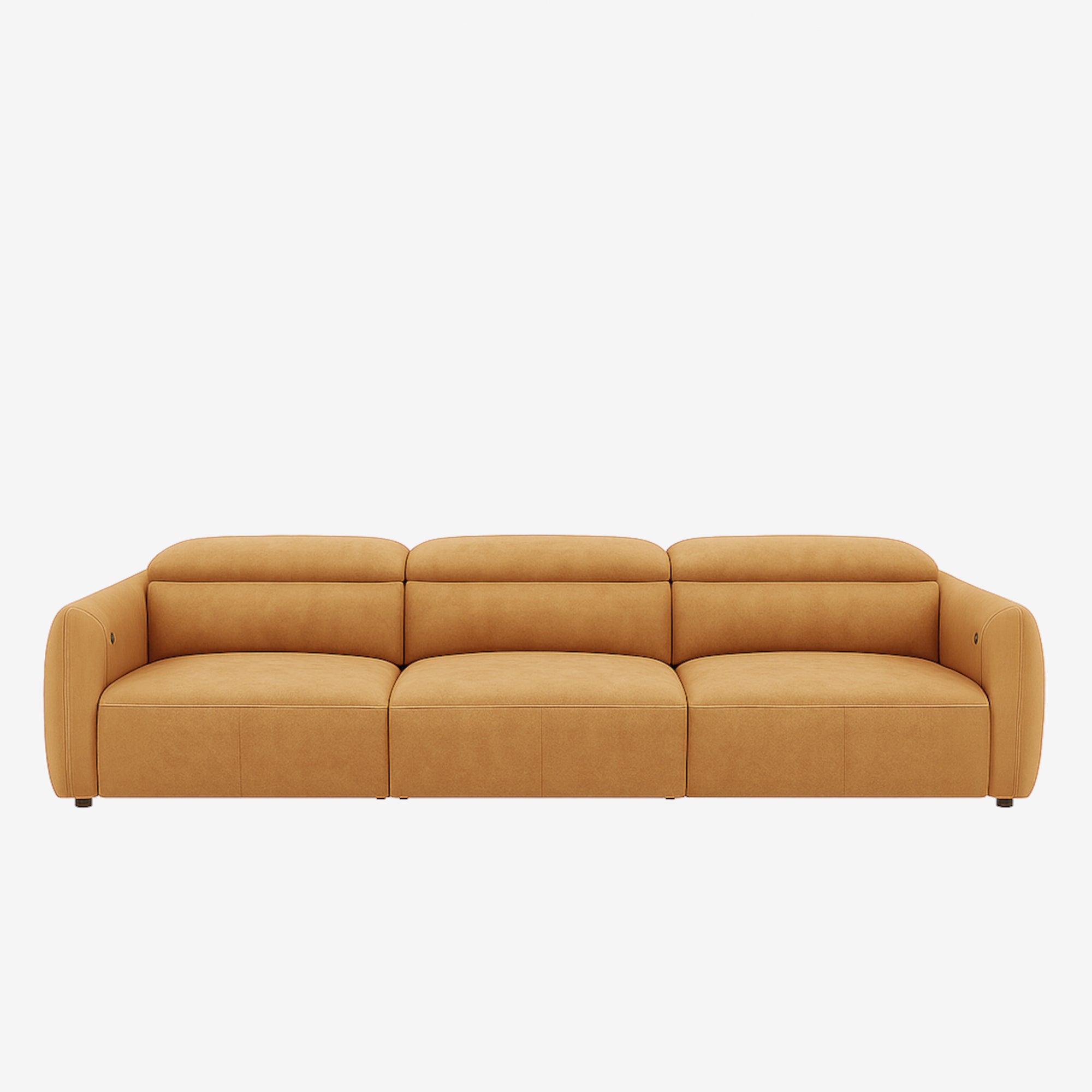 Nido 4 Seater Leather Recliner Sofa Kansas Cognac