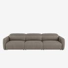 Nido 4 Seater Leather Recliner Sofa Natural Grey