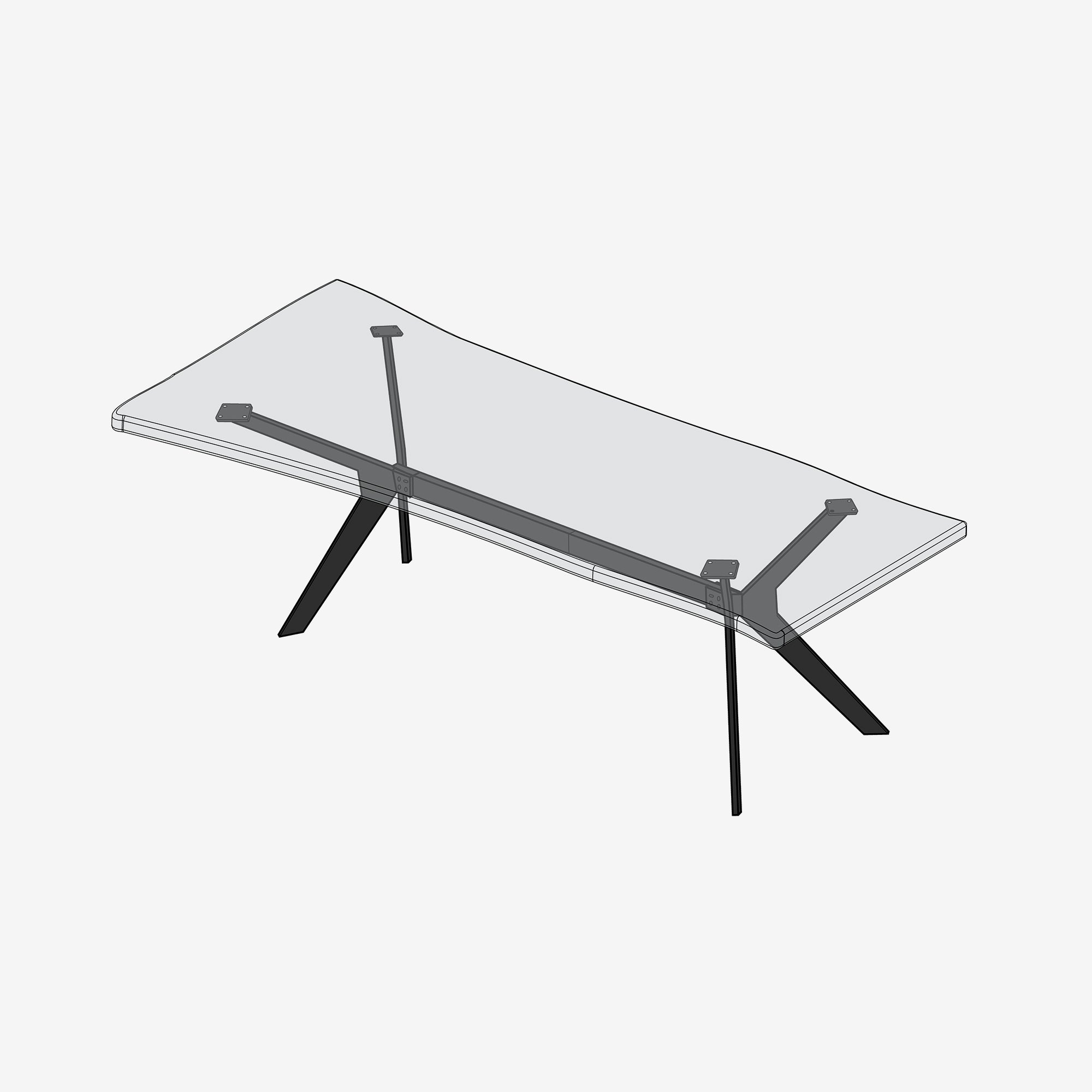 Ohio Dining Table Legs - Black