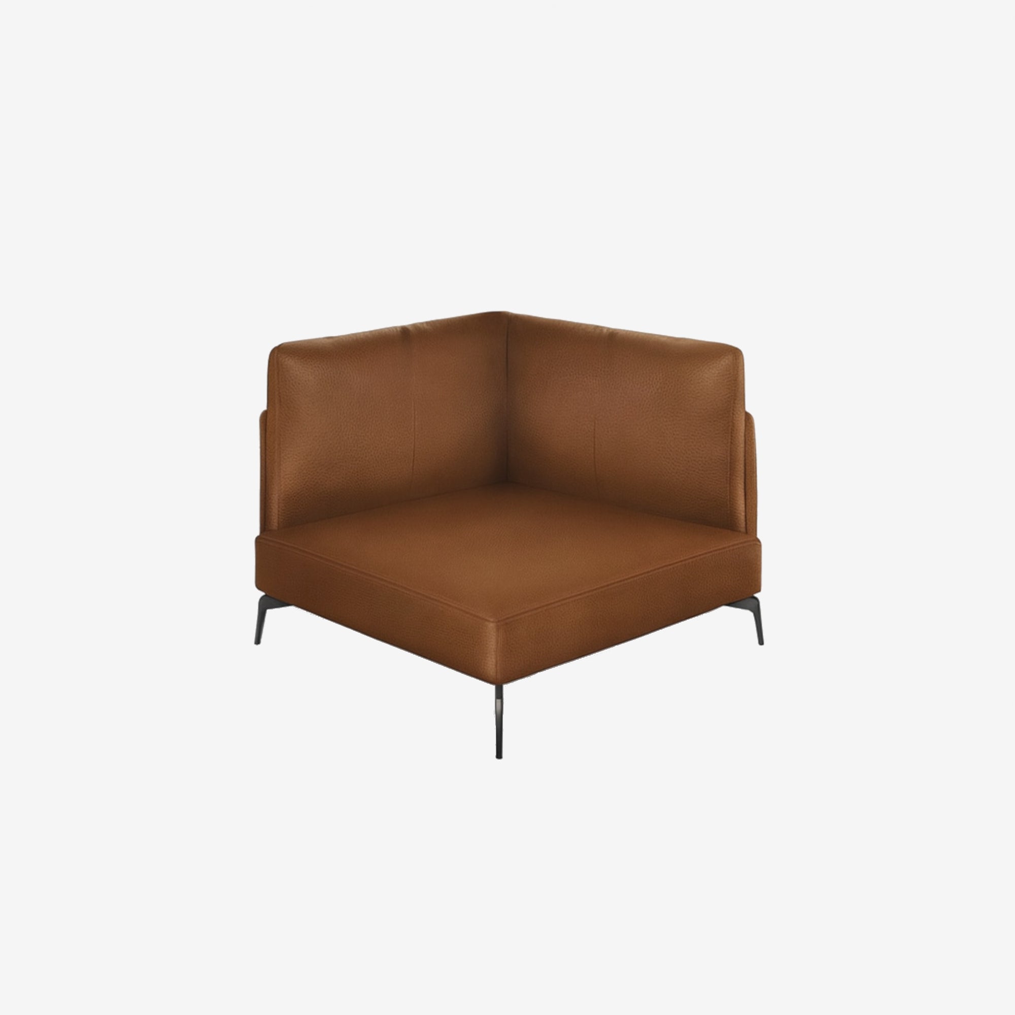Portage Corner Leather Sofa Satine Natural Brown