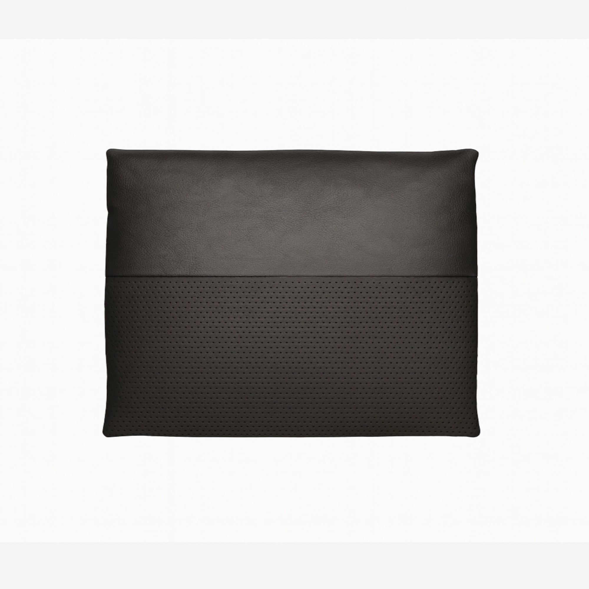 Portage Leather Cushion Raw Black