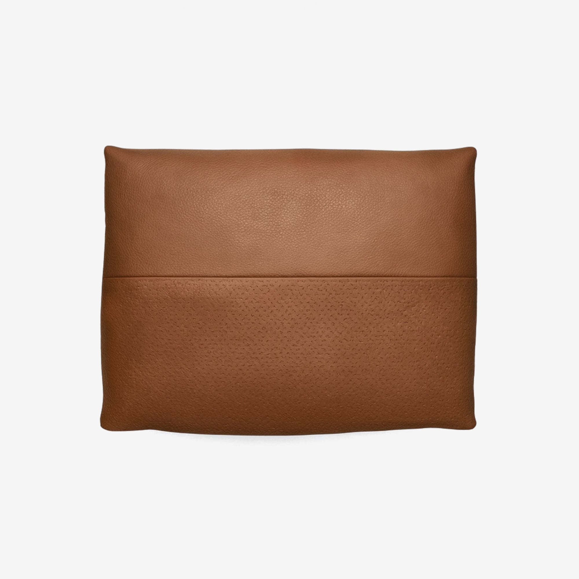 Portage Leather Cushion Satine Natural Brown