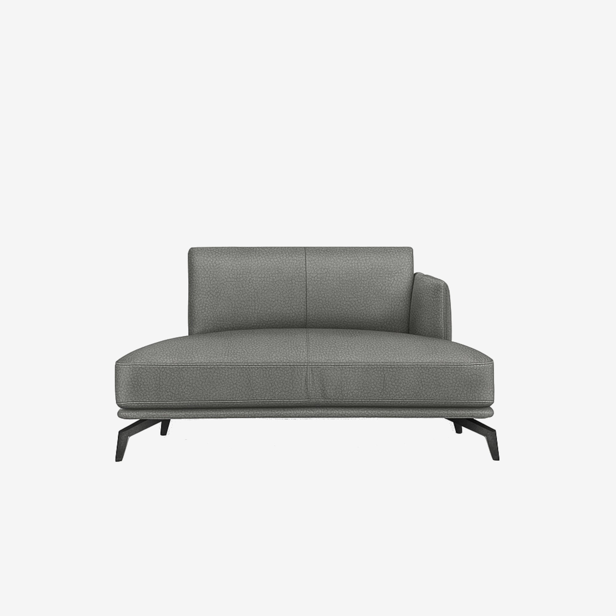 Portage Lounge Leather Sofa Left - Brianne Grey
